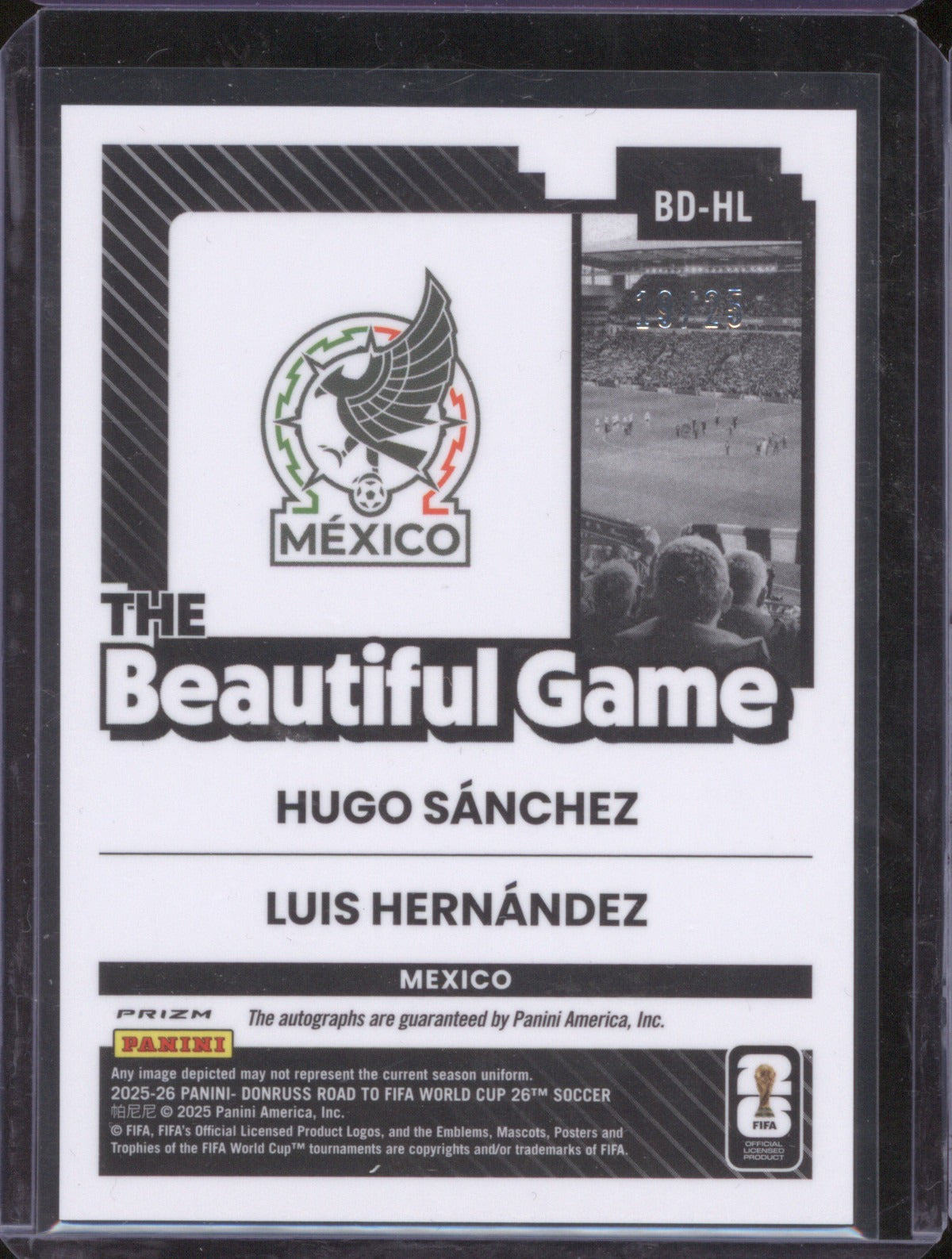 2026 Donruss WC Hugo Sánchez Luis Hernández BD-HL Beautiful Game Dual Auto /25