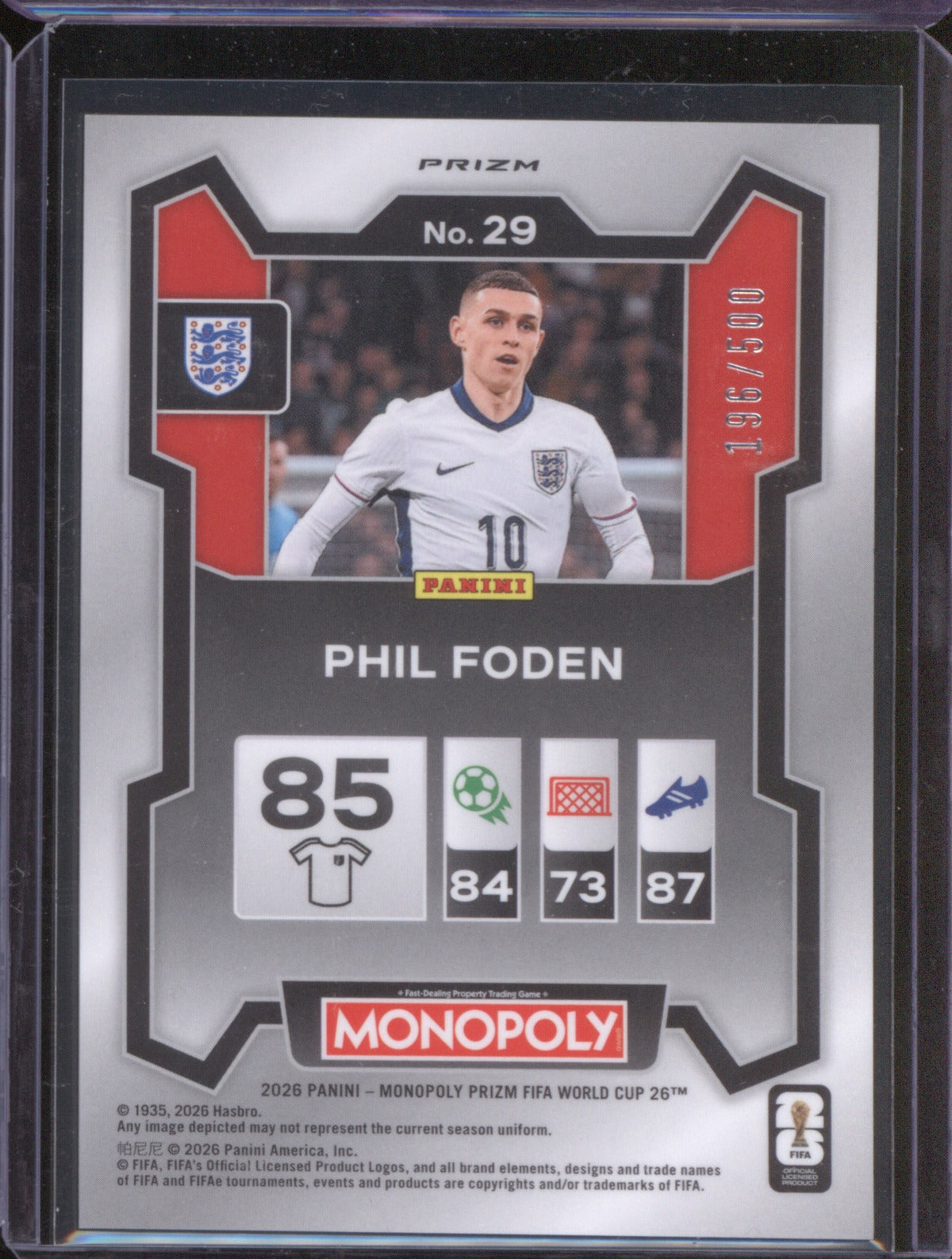2026 Panini Prizm Monopoly FIFA World Cup 29 Gold Cracked Ice