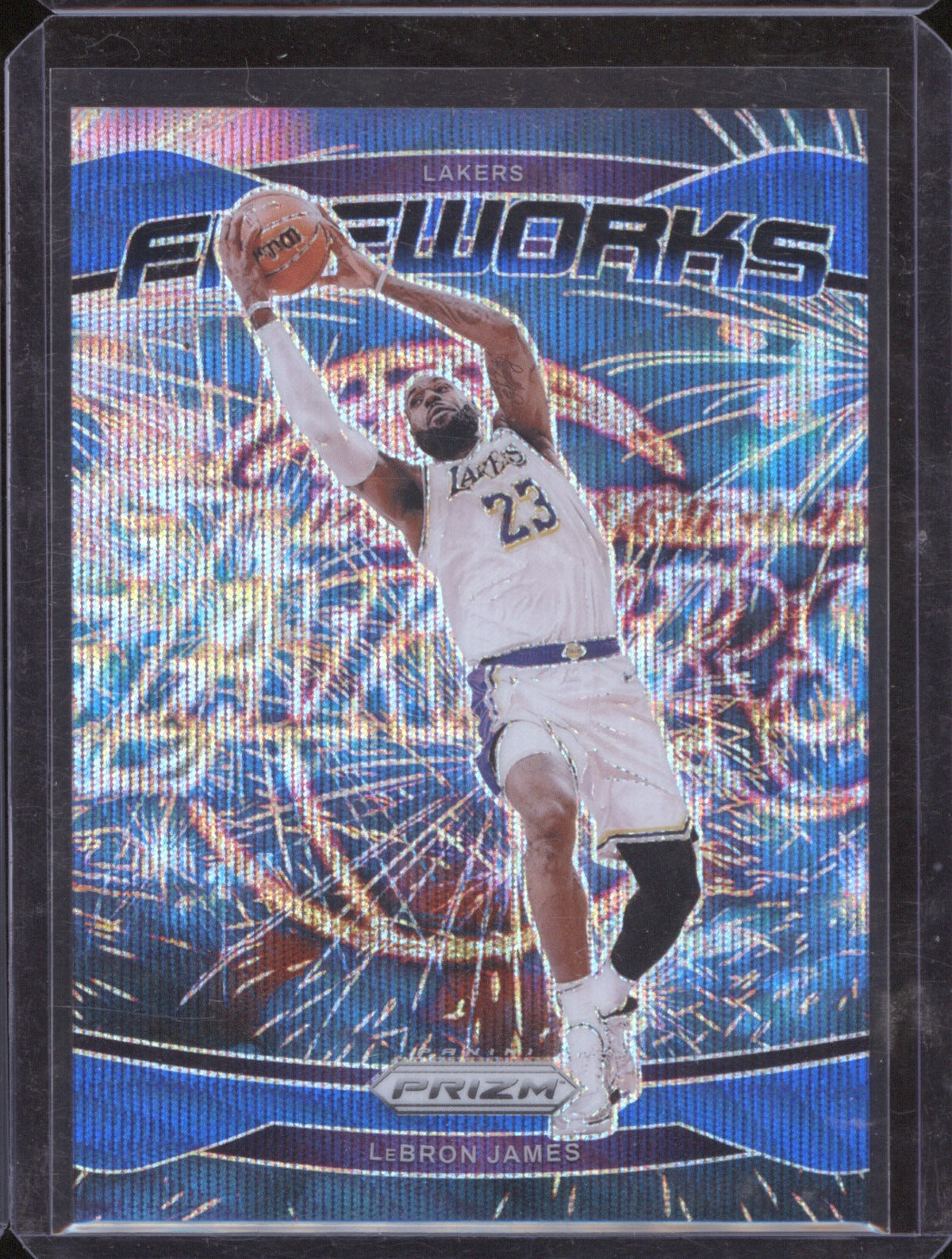 2024-25 Panini Prizm LeBron James19 Fireworks Blue Wave /175