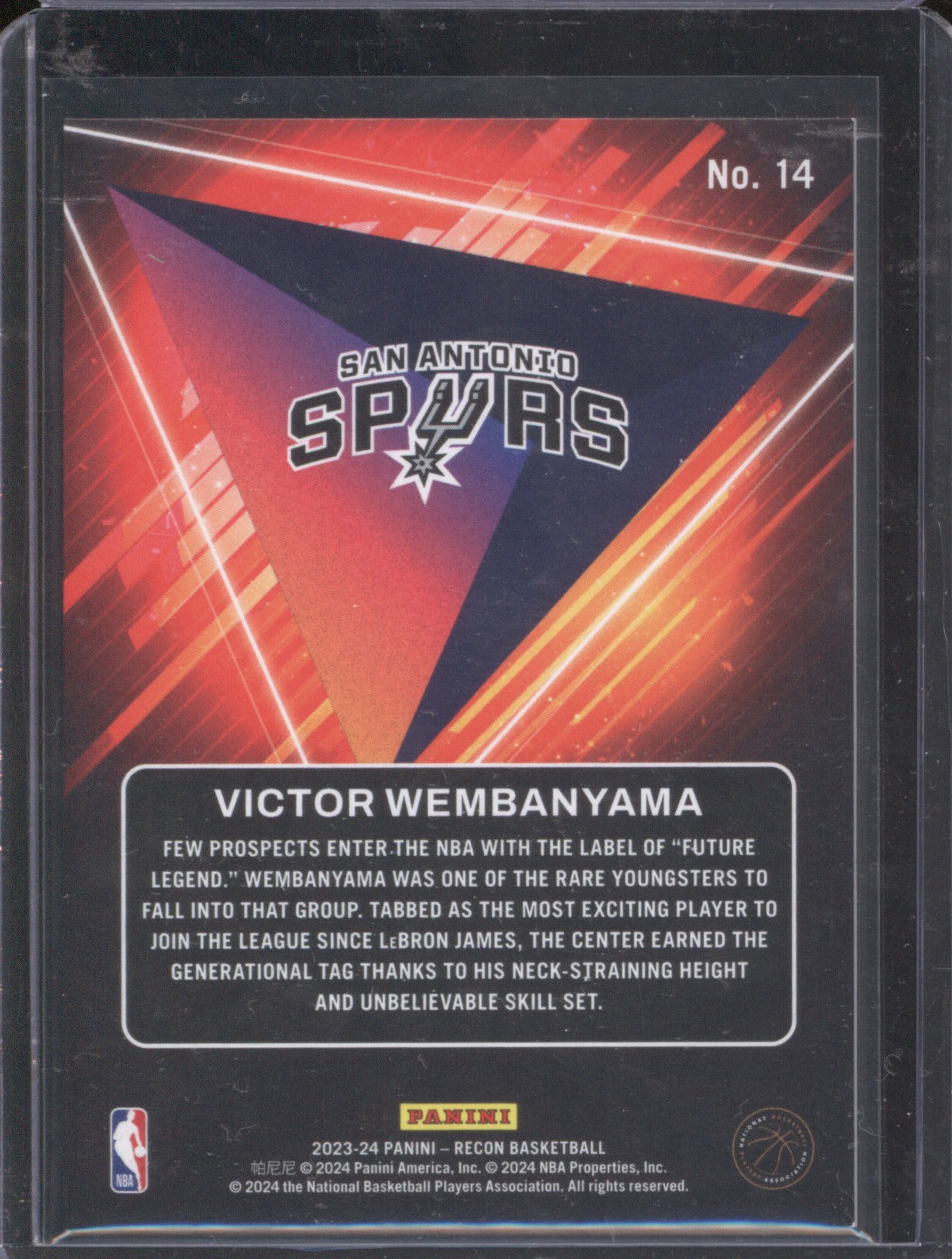 2023-24 Panini Recon Victor Wembanyama 14 Future Legends RC