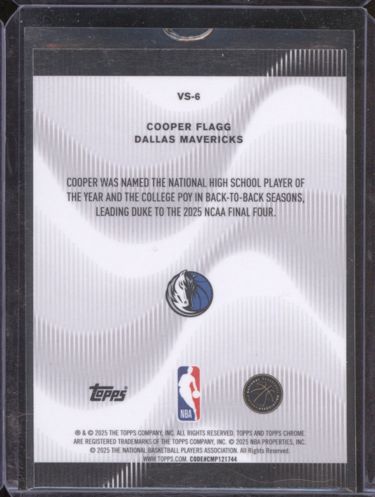 2025-26 Topps Chrome Cooper Flagg VS-6 Voices RC