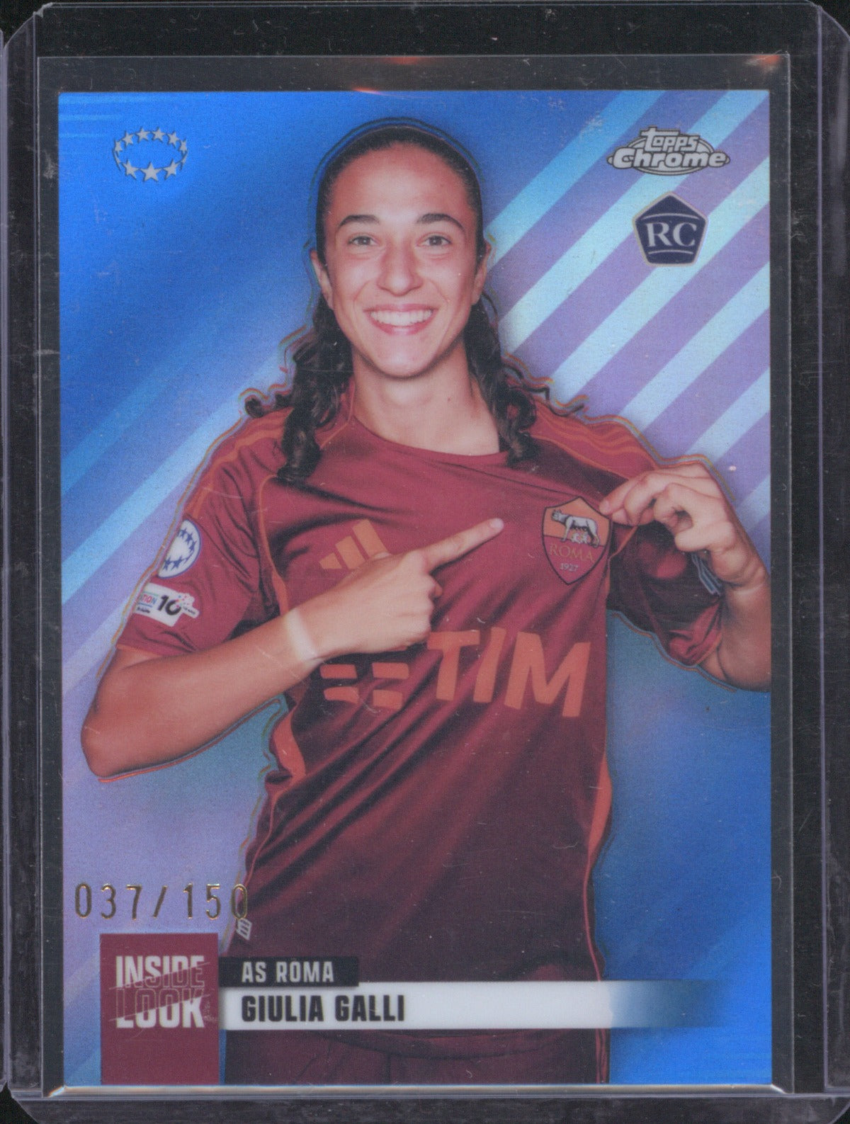 Giulia Galli 2025 Topps Chrome UEFA Women’s CL Inside Look Blue /150