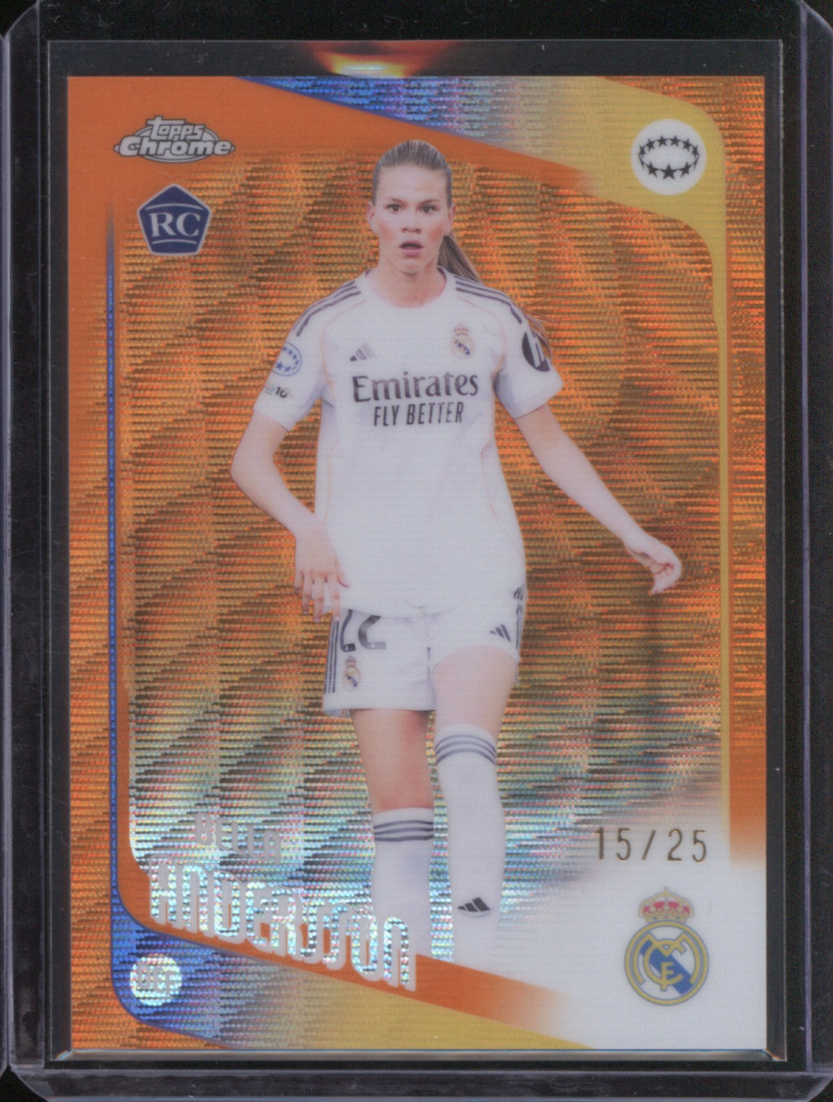 Bella Andersson 2025 Topps Chrome UEFA Women’s CL Orange Wave 15/25