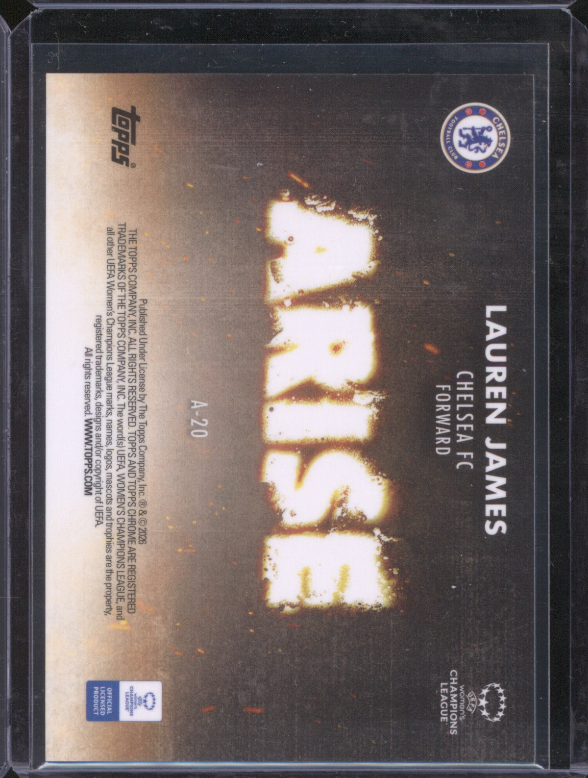 Lauren James 2025 Topps Chrome UEFA Women’s CL Arise