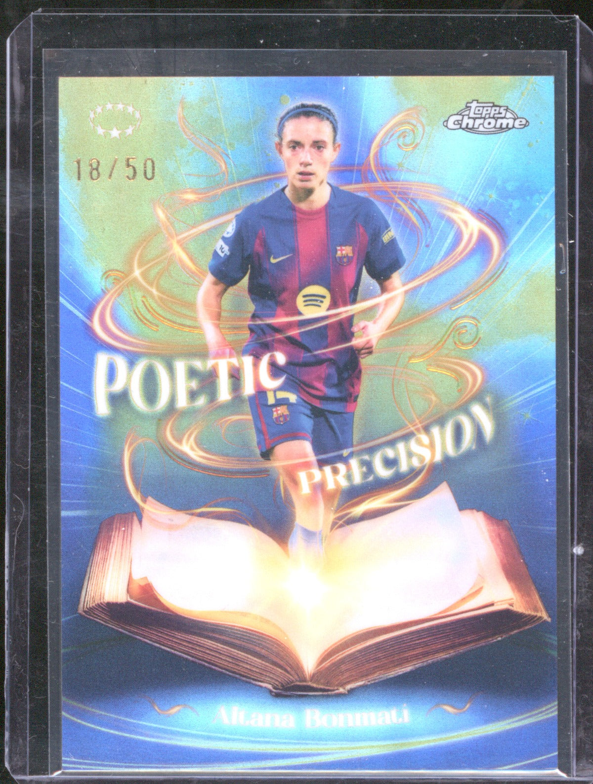 Aitana Bonmati 2025 Topps Chrome UEFA Women’s CL Poetic Precision Gold 18/50