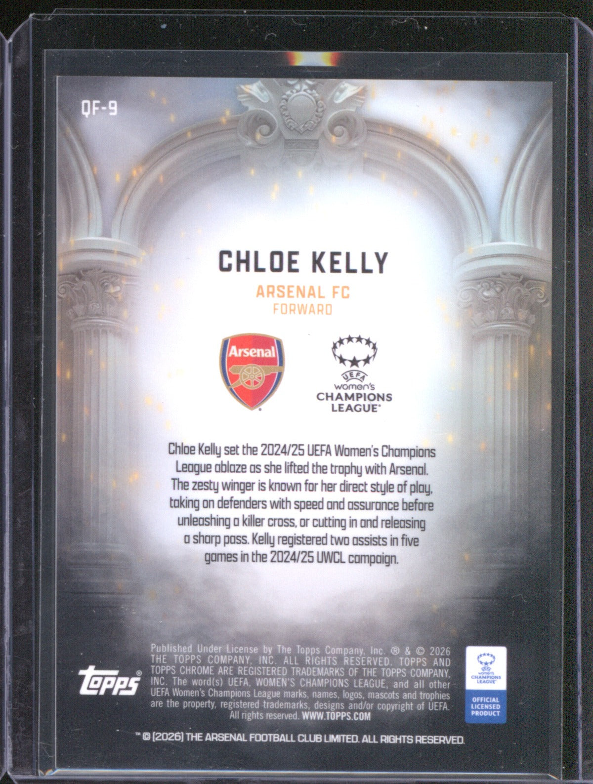 Chloe Kelly 2025 Topps Chrome UEFA Women’s CL Queens of Football Green 89/99