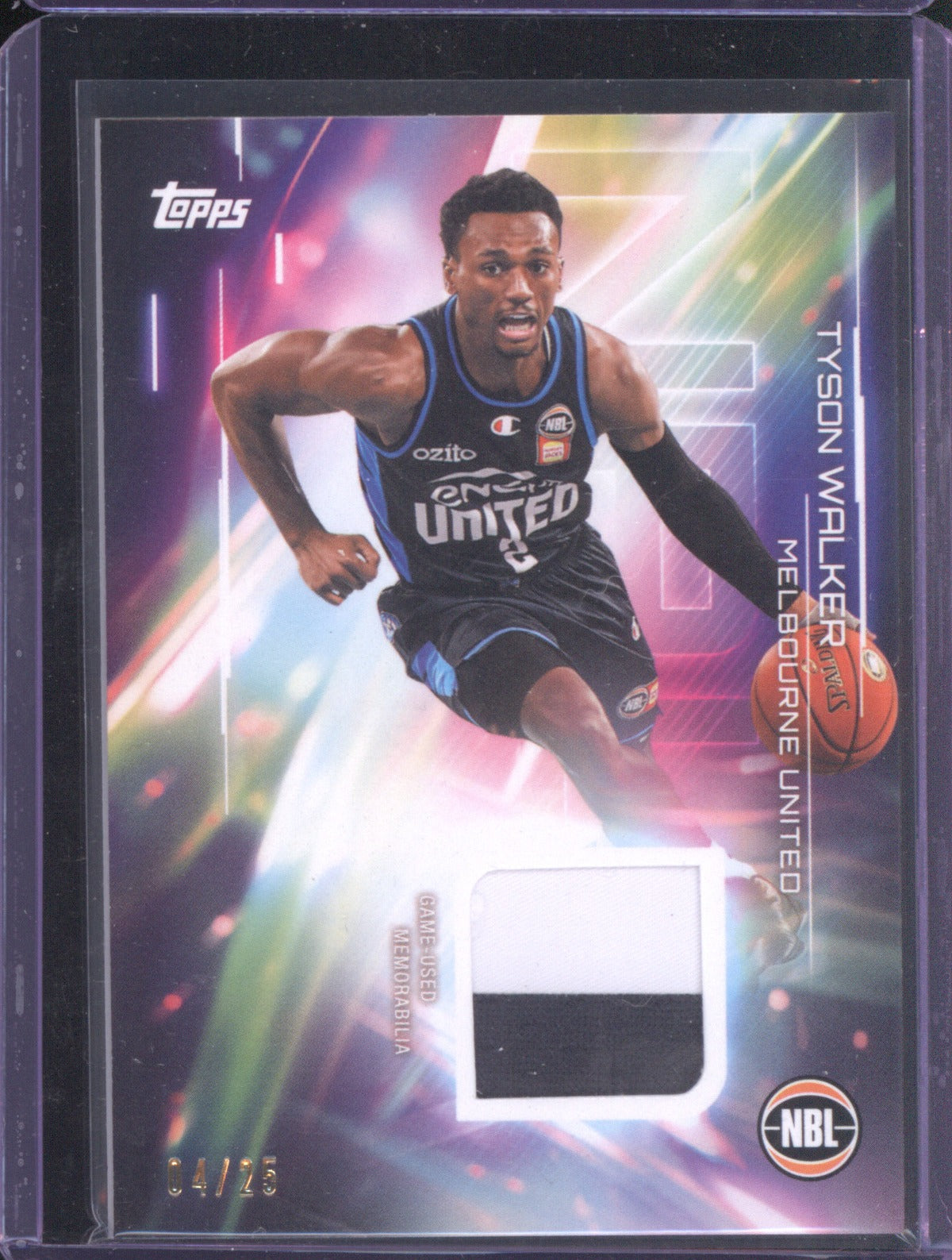 Tyson Walker 2025-26 Topps Basketball Relics Premium NR-TW Melbourne United /25
