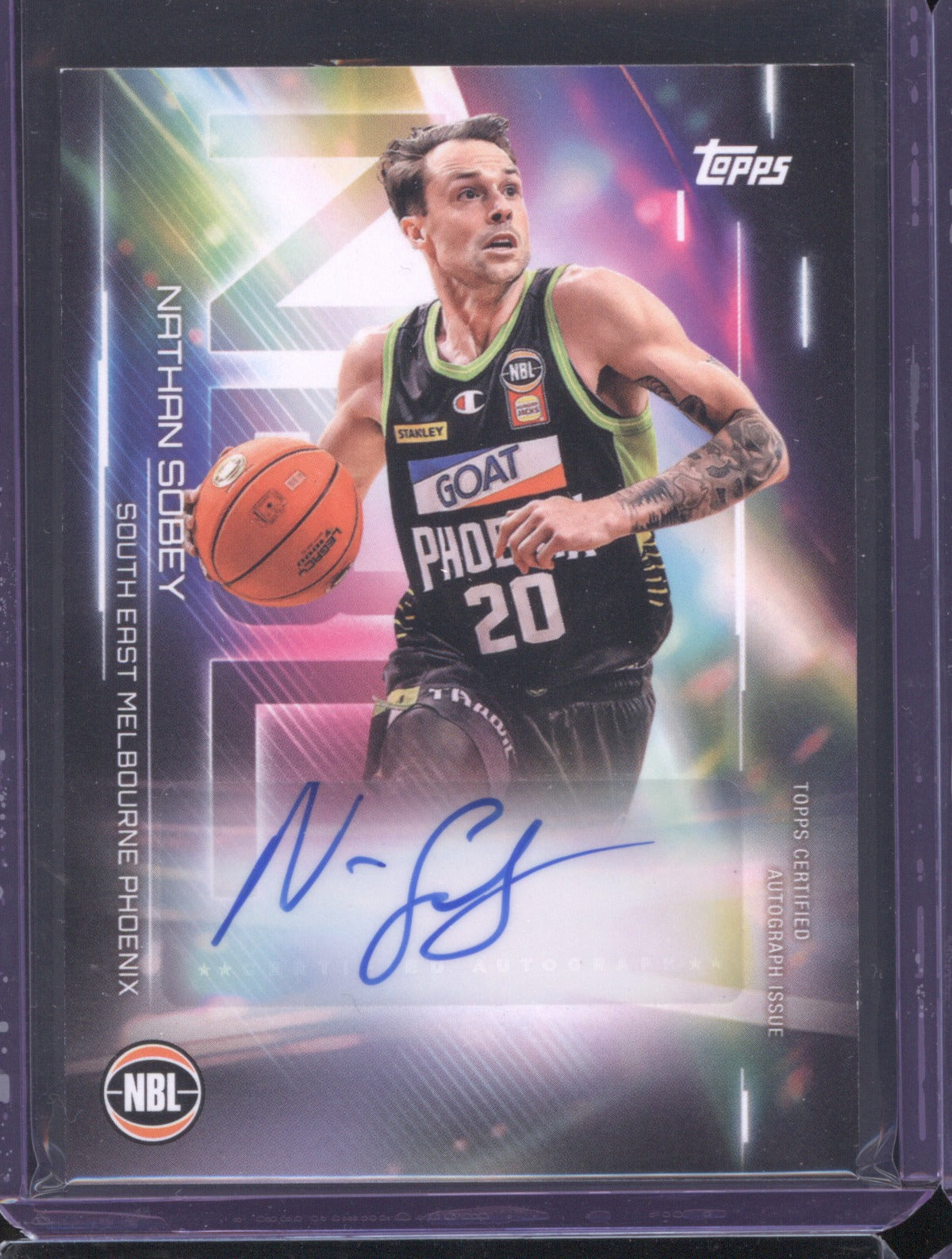 Nathan Sobey 2025-26 Topps NBL Basketball Auto NA-NS S.E Melbourne Phoenix
