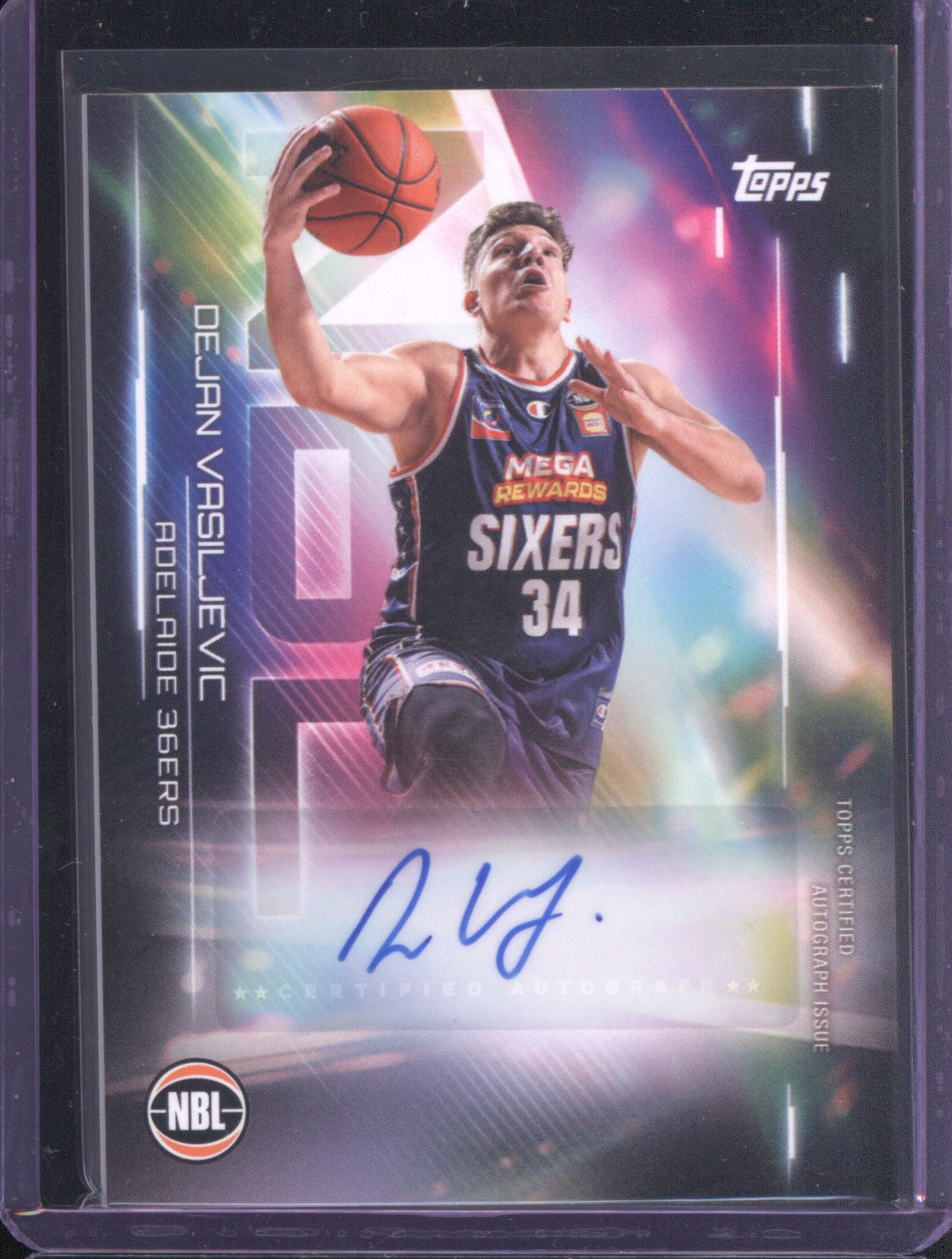Dejan Vasiljevic 2025-26 Topps NBL Basketball Auto NA-DV Adelaide 36ers