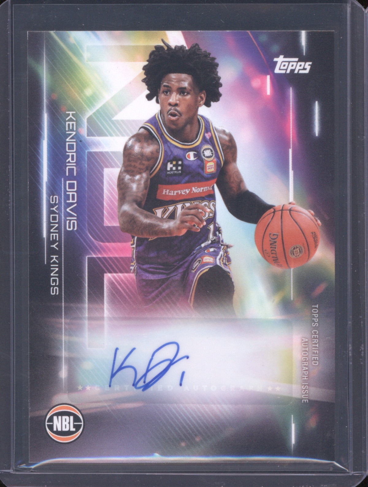 Kendric Davis 2025-26 Topps NBL Basketball Auto NA-KDA Sydney Kings