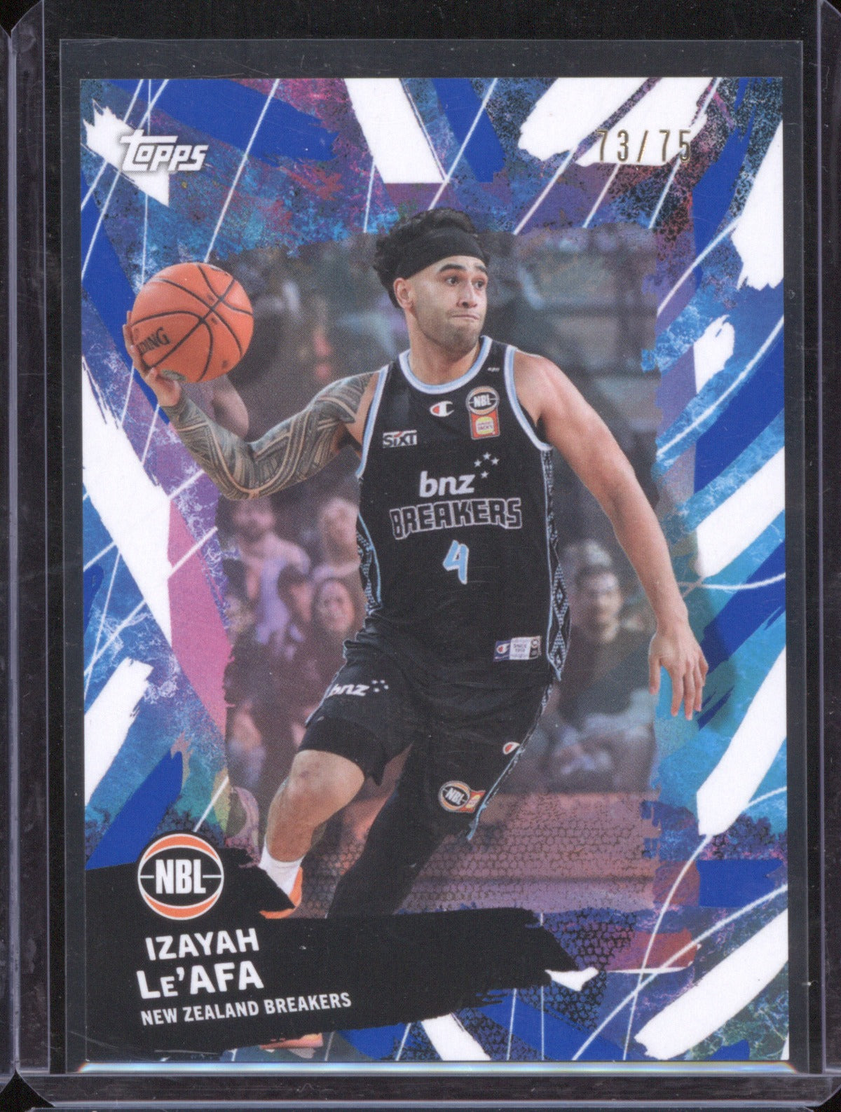 Izayah Le'Afa 2025-26 Topps Basketball Base Blue 58 NZ Breakers /75
