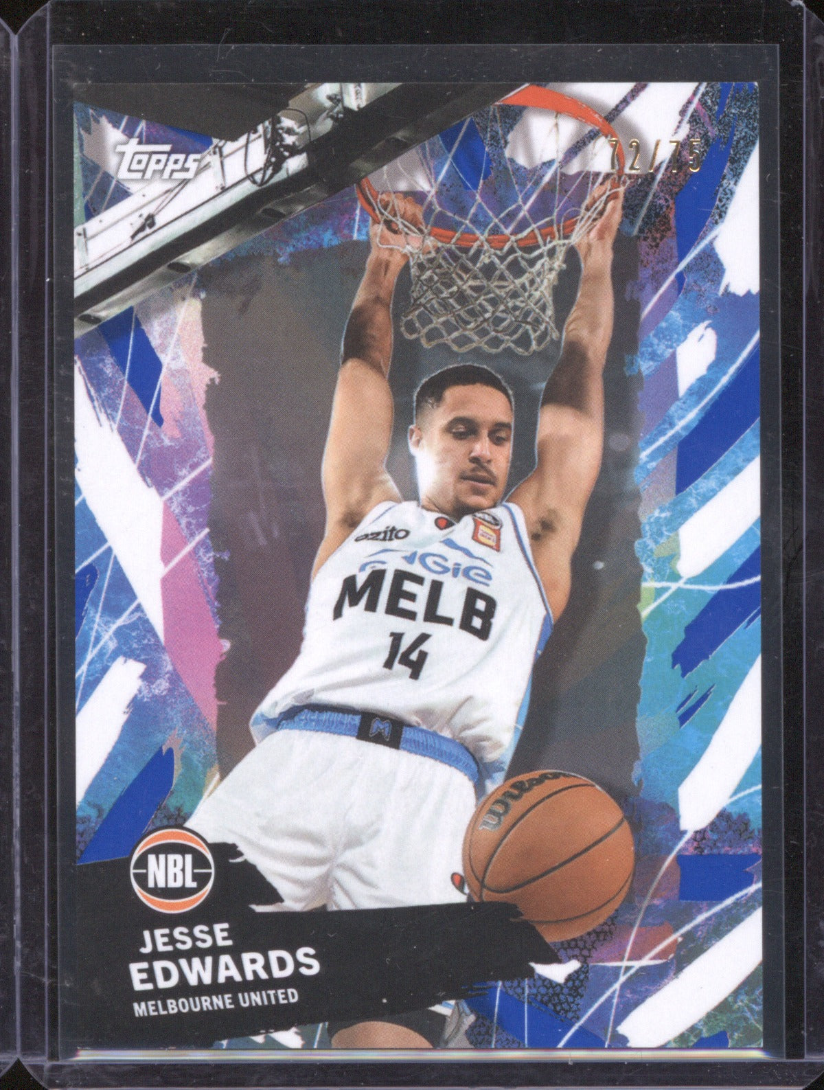 Jesse Edwards 2025-26 Topps Basketball Base Blue 44 Melbourne United /75