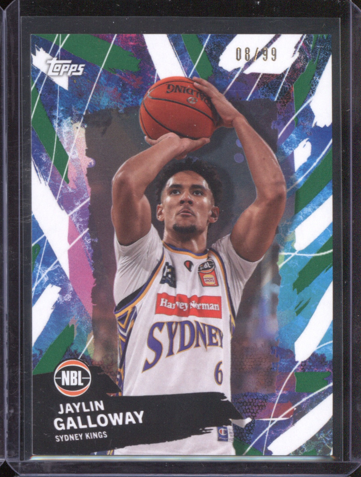 Jaylin Galloway 2025-26 Topps Basketball Base Green 85 Sydney Kings /99