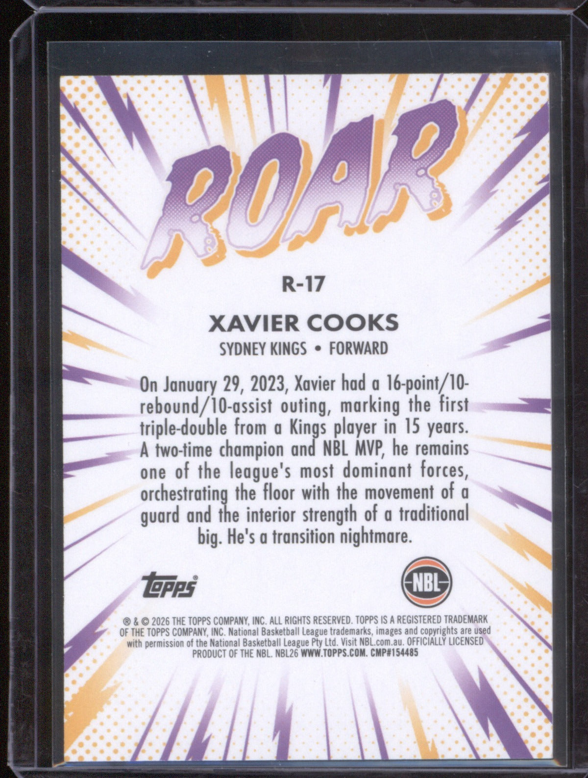 Xavier Cooks 2025-26 Topps NBL Basketball Roar Red R-17 Sydney Kings /5