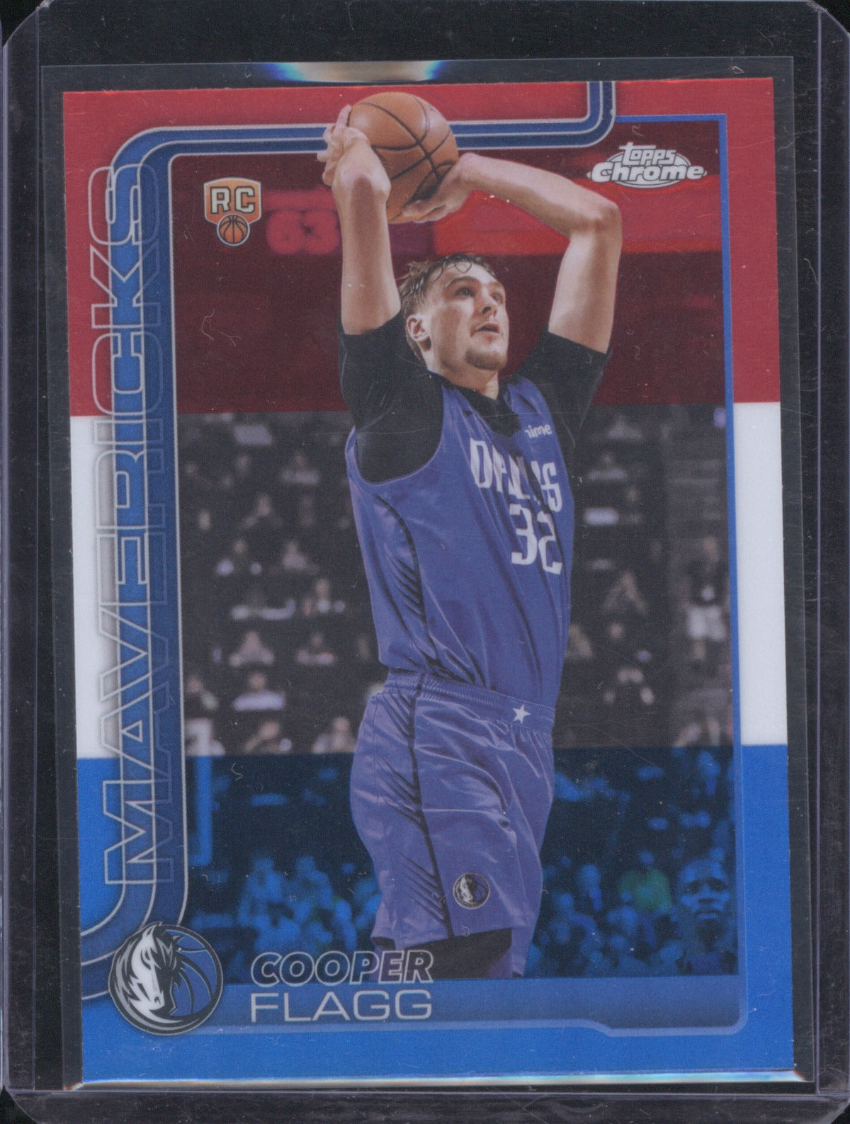 2025-26 Topps Chrome Cooper Flagg 251 Red, White & Blue Refractor RC