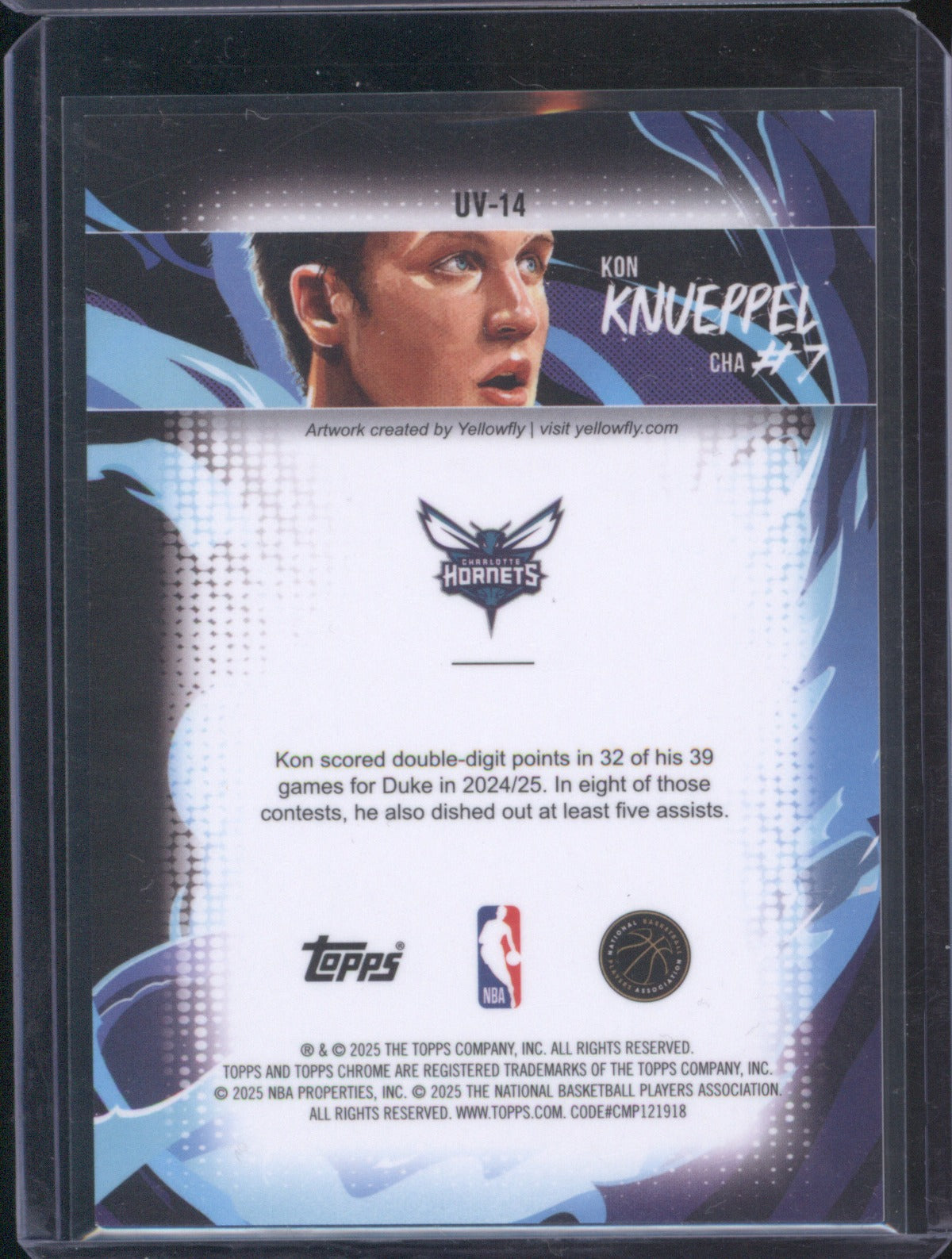 2025-26 Topps Chrome Kon Knueppel UV-14 Ultra Violet Case Hit RC
