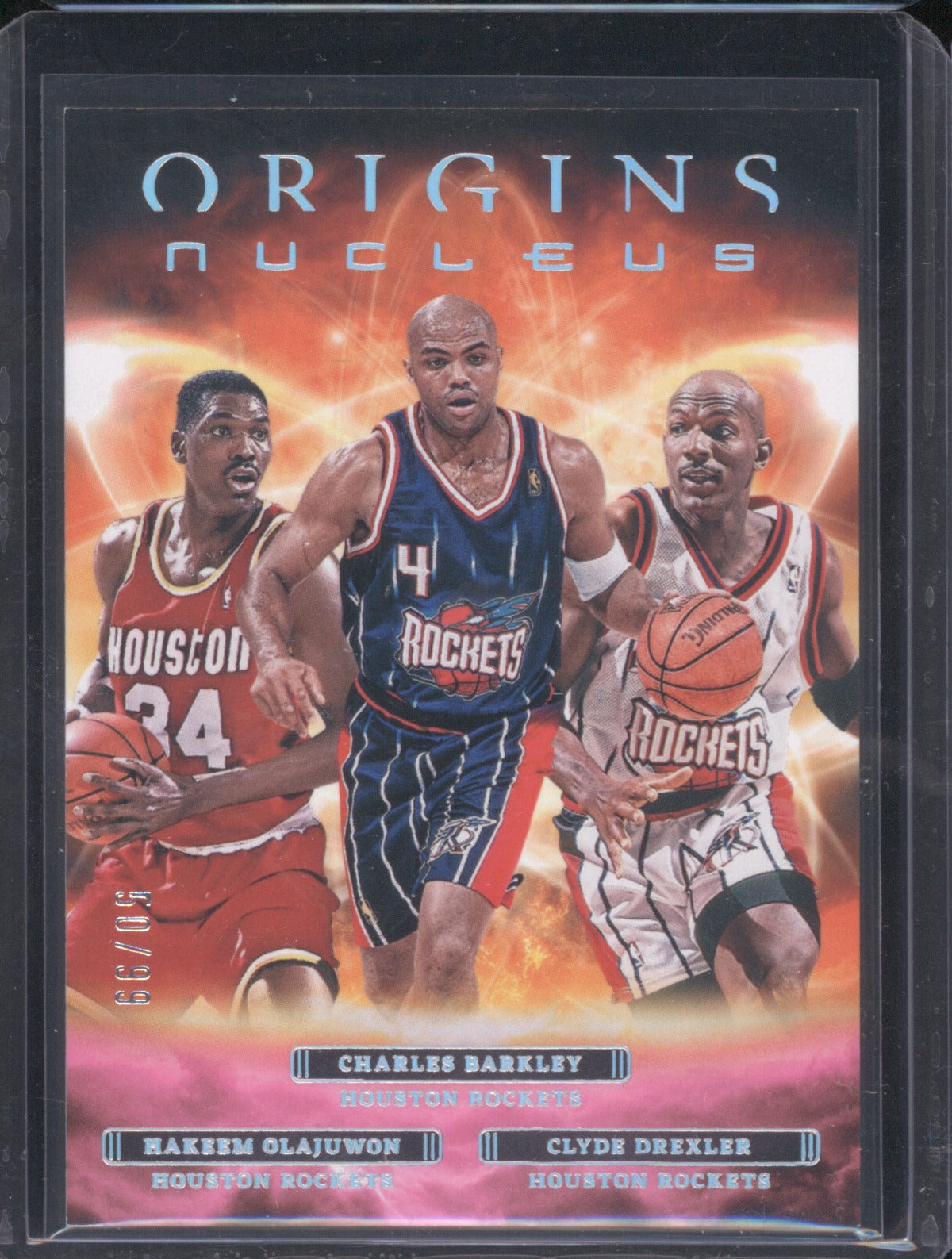 Barkley & Olajuwon & Drexler 2022 Panini Origins Nucleus Pink 50/99