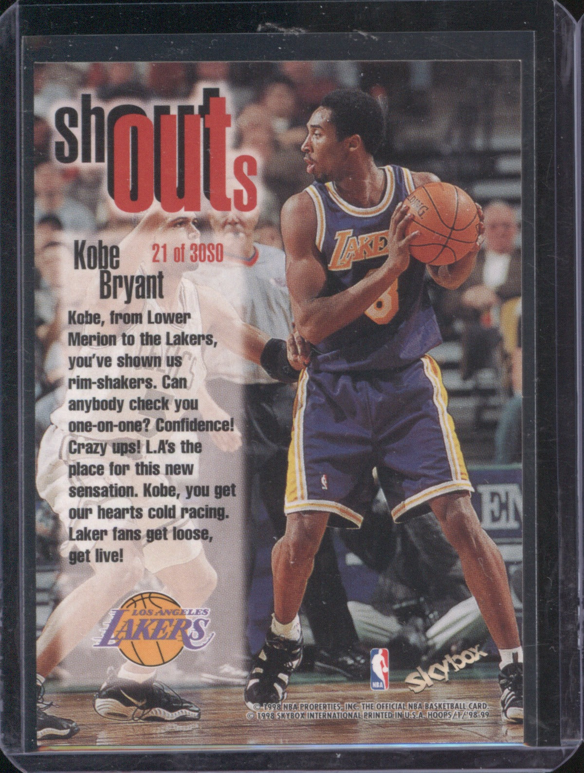 Kobe Bryant 1998 NBA Hoops Shout Outs