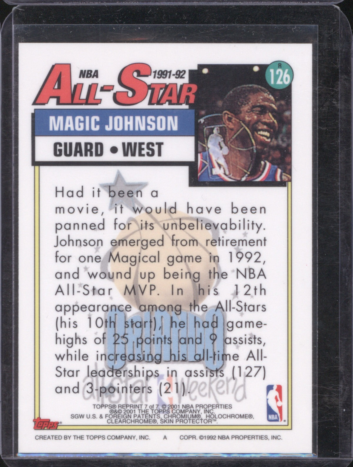 Magic Johnson 2000 Topps 126 NBA All Star Refractor