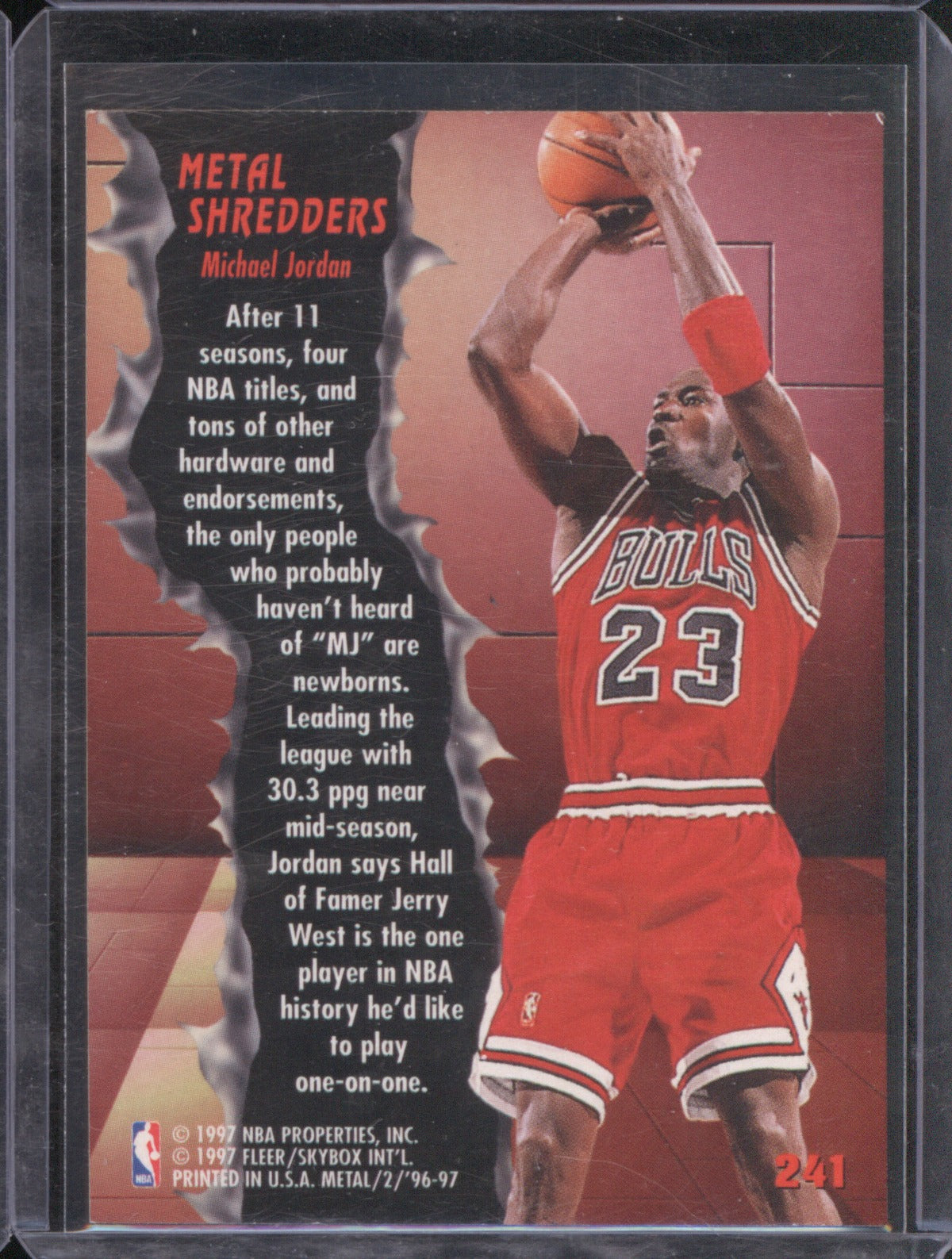Michael Jordan 1996 Fleer Metal 241 Metal Shredders
