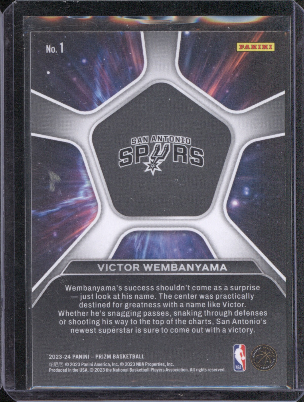 Victor Wembanyama 2023 Panini Prizm #1 Deep Space RC