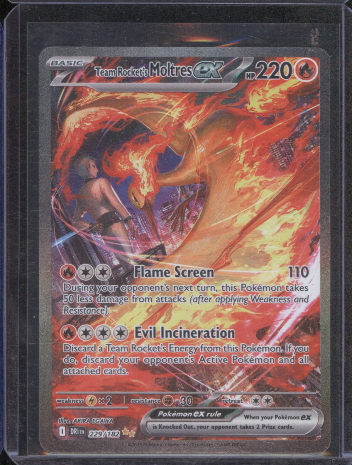 2025 Pokemon Destined Rivals Team Rocket's Moltres ex 229/182