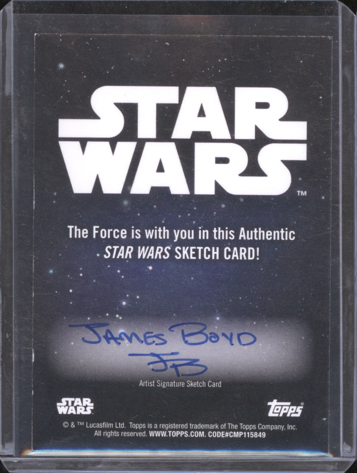 Star Wars Sketch Card 1/1 Luke Skywalker James Boyd