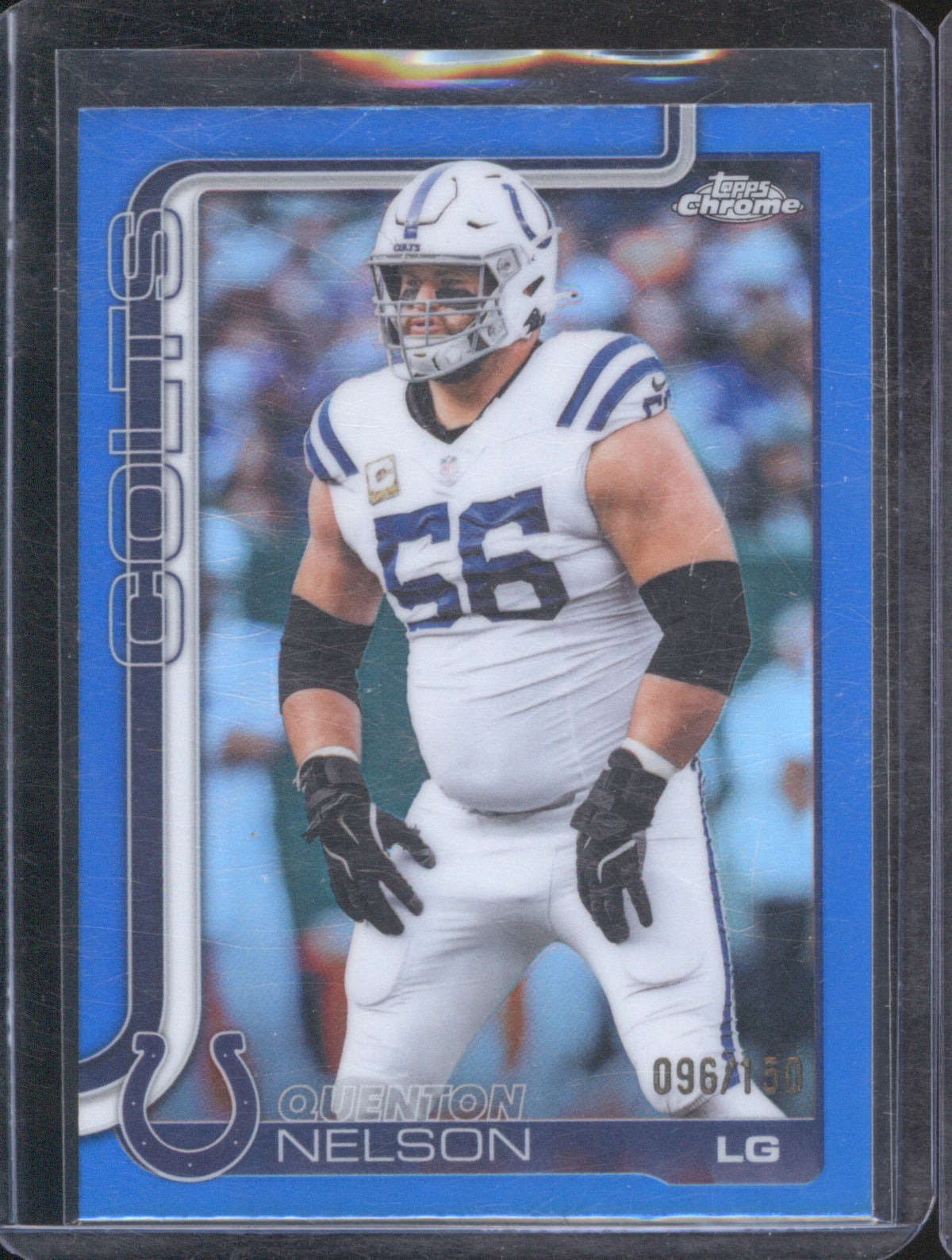 Quenton Nelson 2025 Topps Chrome 144 Blue Refractor /150