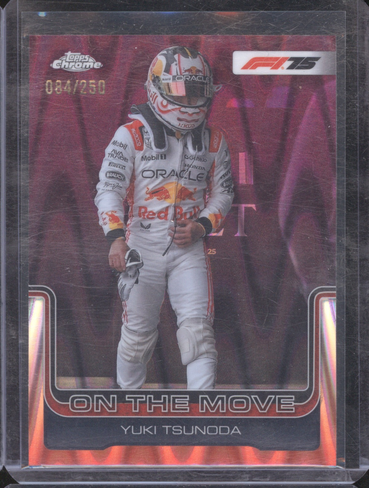2025 Topps Chrome Formula 1 Yuki Tsunoda #184 Pink Refractor /250