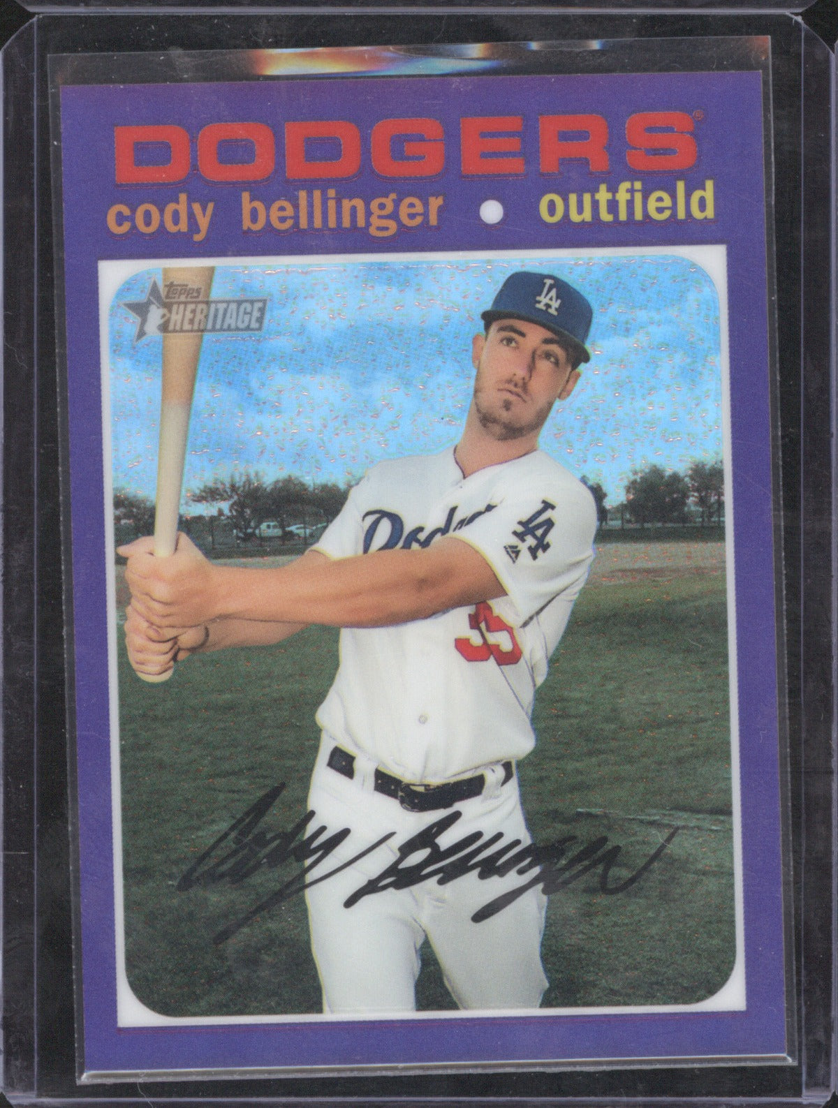 Cody Bellinger 2020 Topps Heritage THC-257 Chrome Purple Refractor