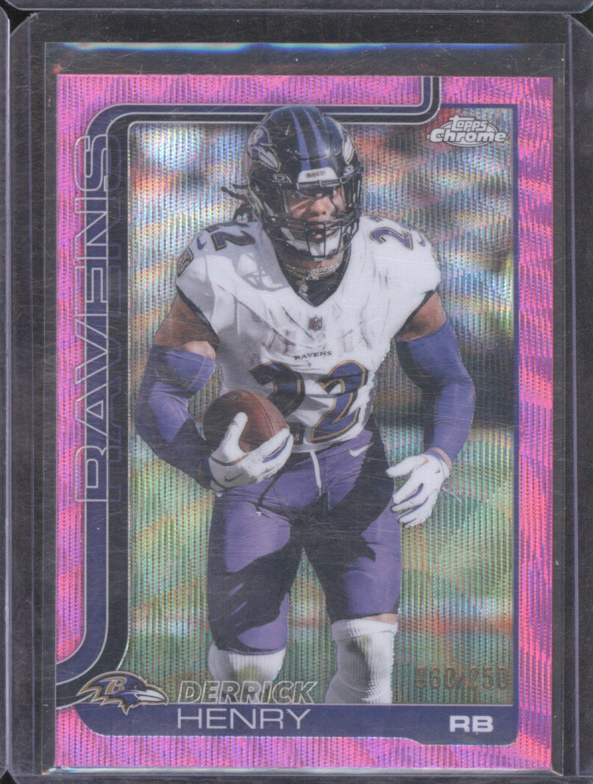 Derrick Henry 2025 Topps Chrome 25 Pink Wave Refractor /250