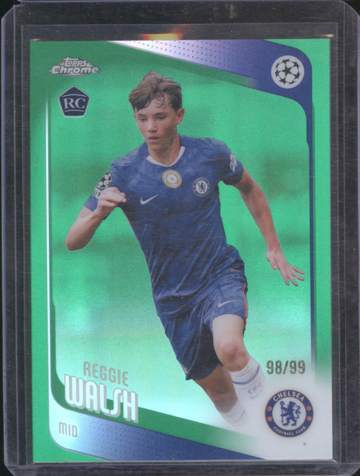 2025-26 Topps Chrome UCC Chelsea RC Reggie Walsh Green /99