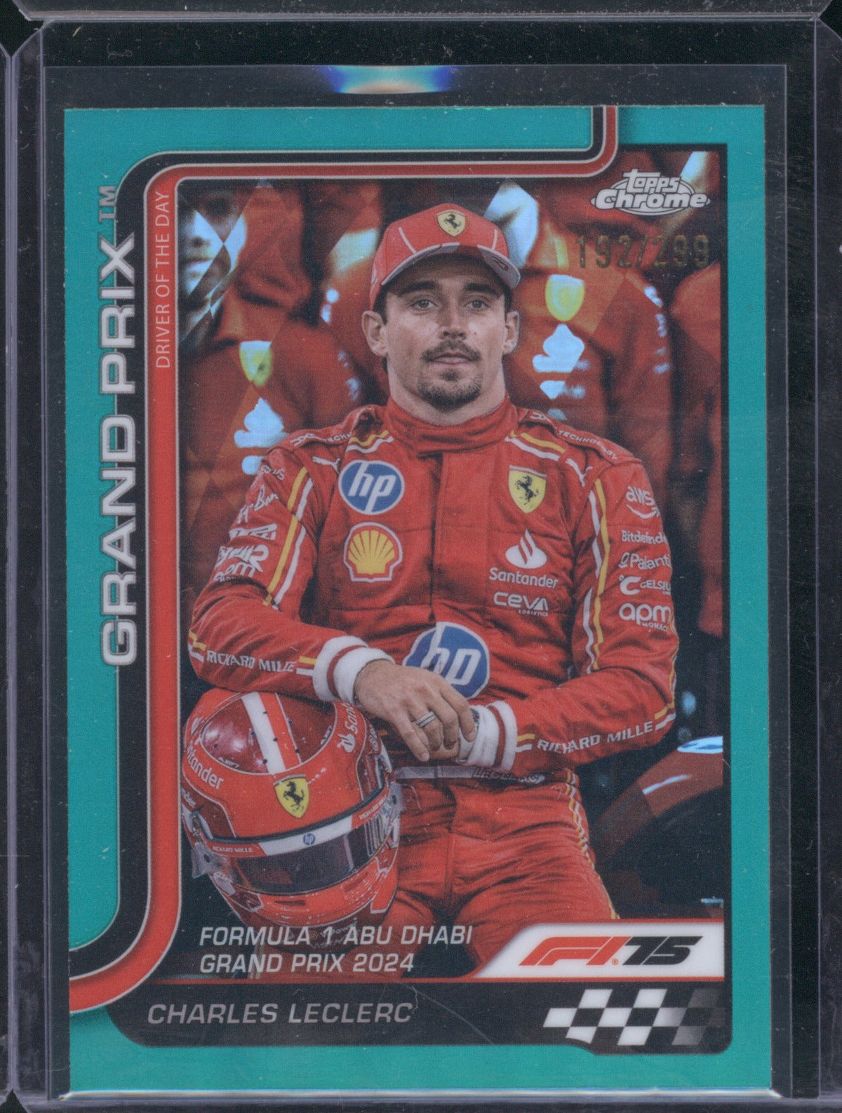2025 Topps Chrome Formula 1 145 Charles Leclerc Teal Refractor 192/299