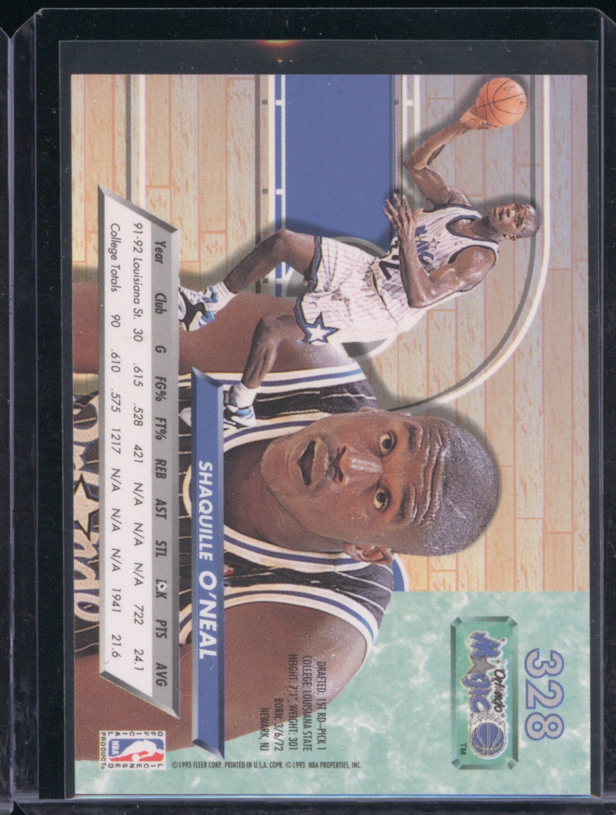 1992-93 Fleer Ultra 328 Shaquille O'Neal RC