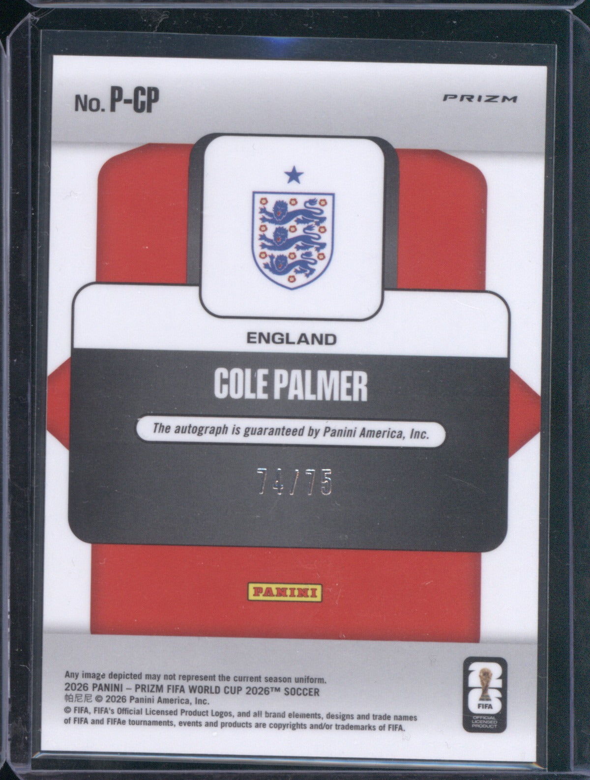 2026 Panini Prizm FIFA World Cup PCP Cole Palmer Penmanship Silver Auto