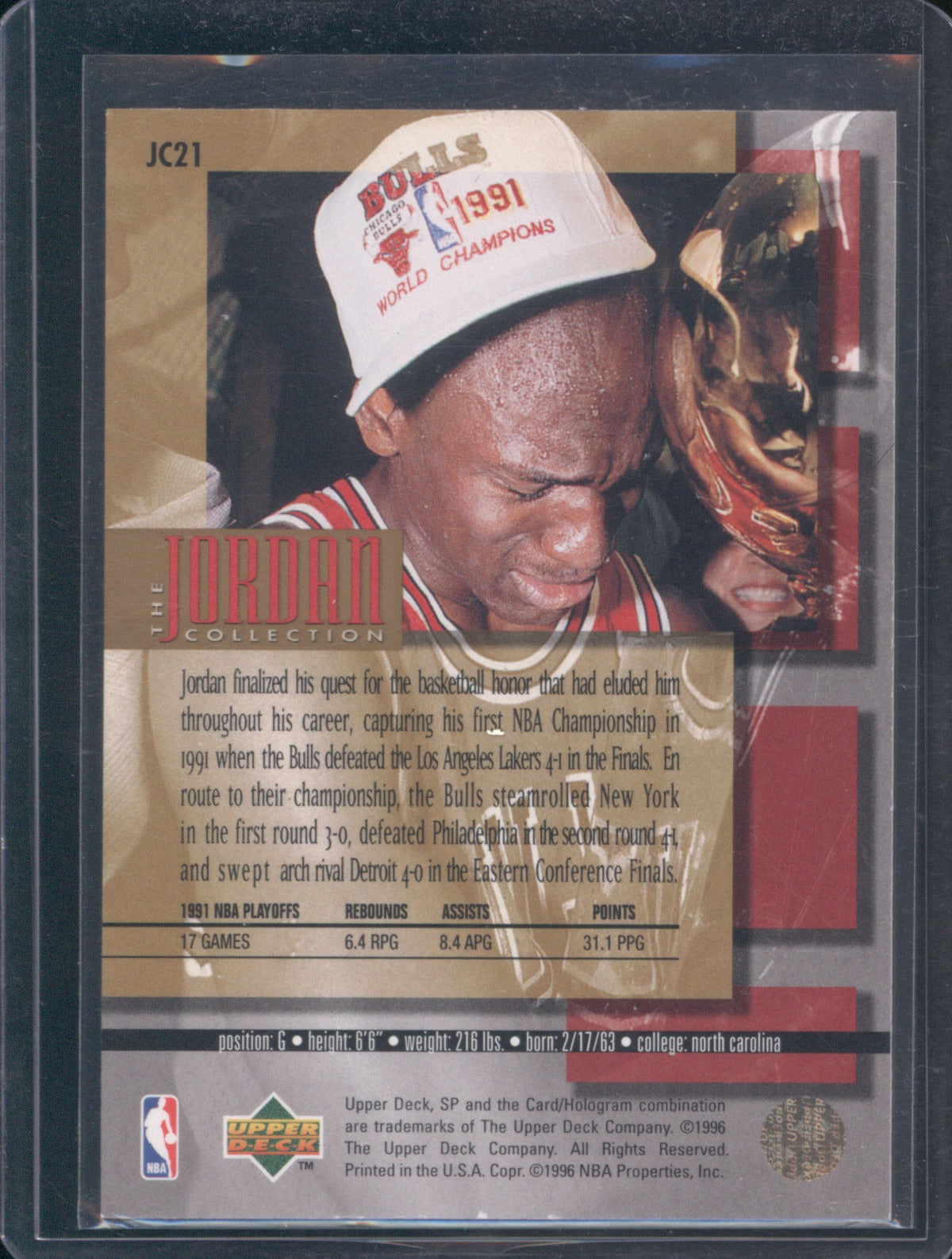 1995-96 Upper Deck SP The Jordan Collection JC21 Michael Jordan