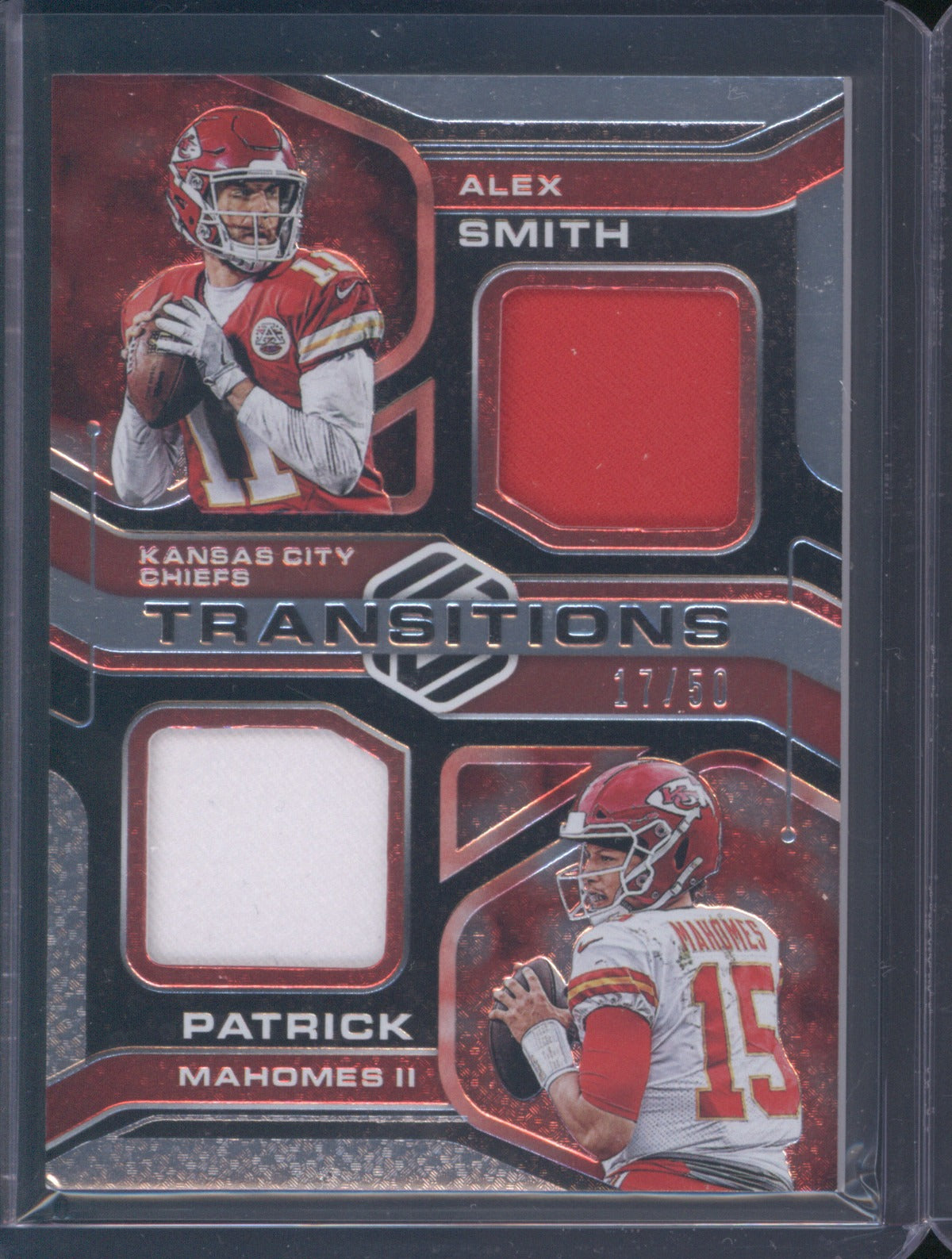 Patrick Mahomes II Alex Smith 2019 Panini Elements Transitions Dual Jersey /50