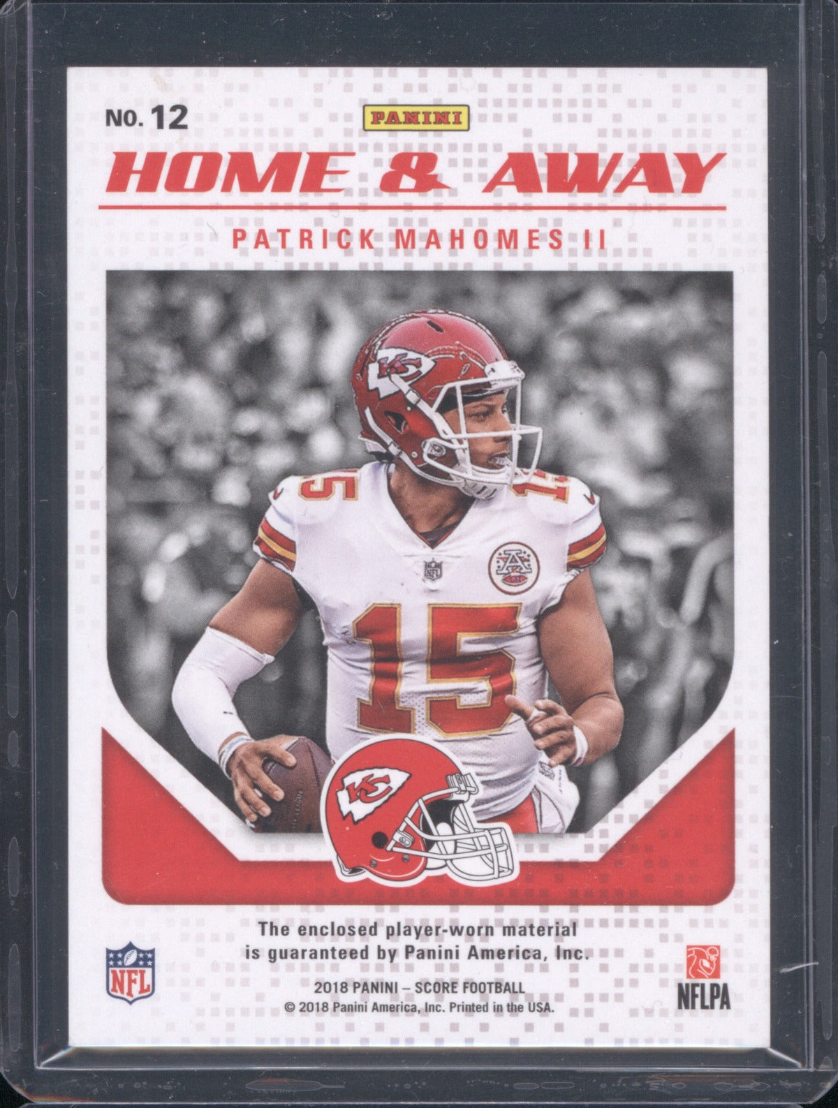 Patrick Mahomes II 2018 Panini Score 12 Home & Away