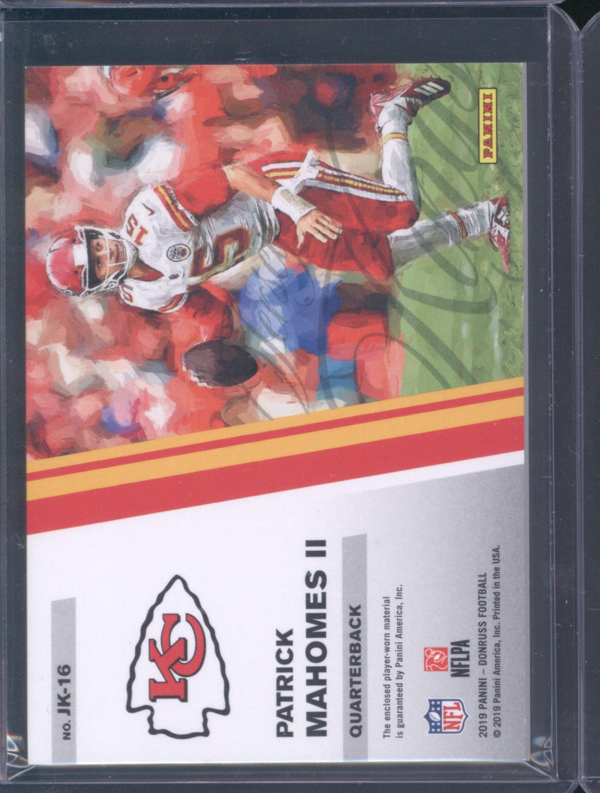 Patrick Mahomes II 2019 Donruss JK-16 Jersey Kings 172/299 Relic