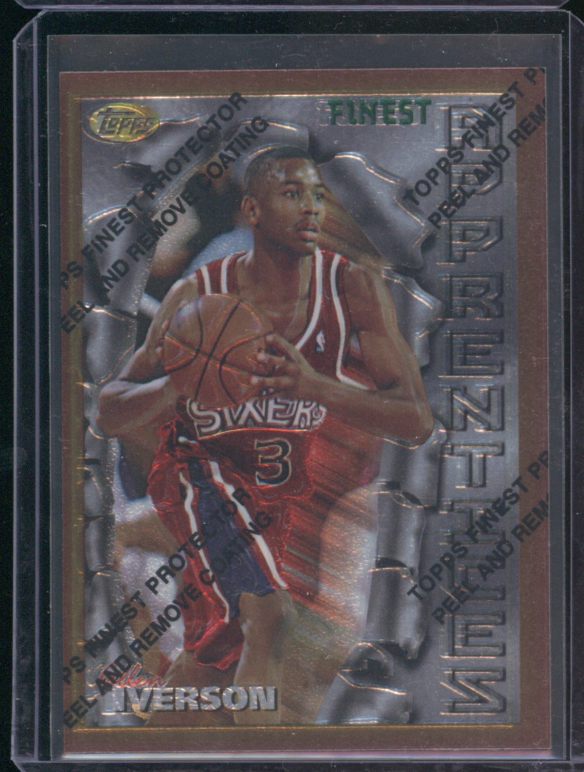 1996-97 Topps Finest 69 Allen Iverson w/Peel