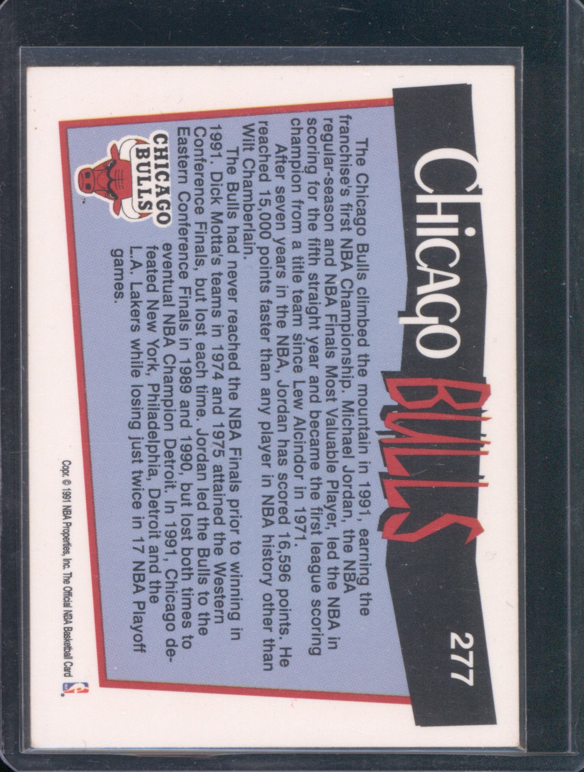 1991 NBA Hoops 277 Chicago Bulls
