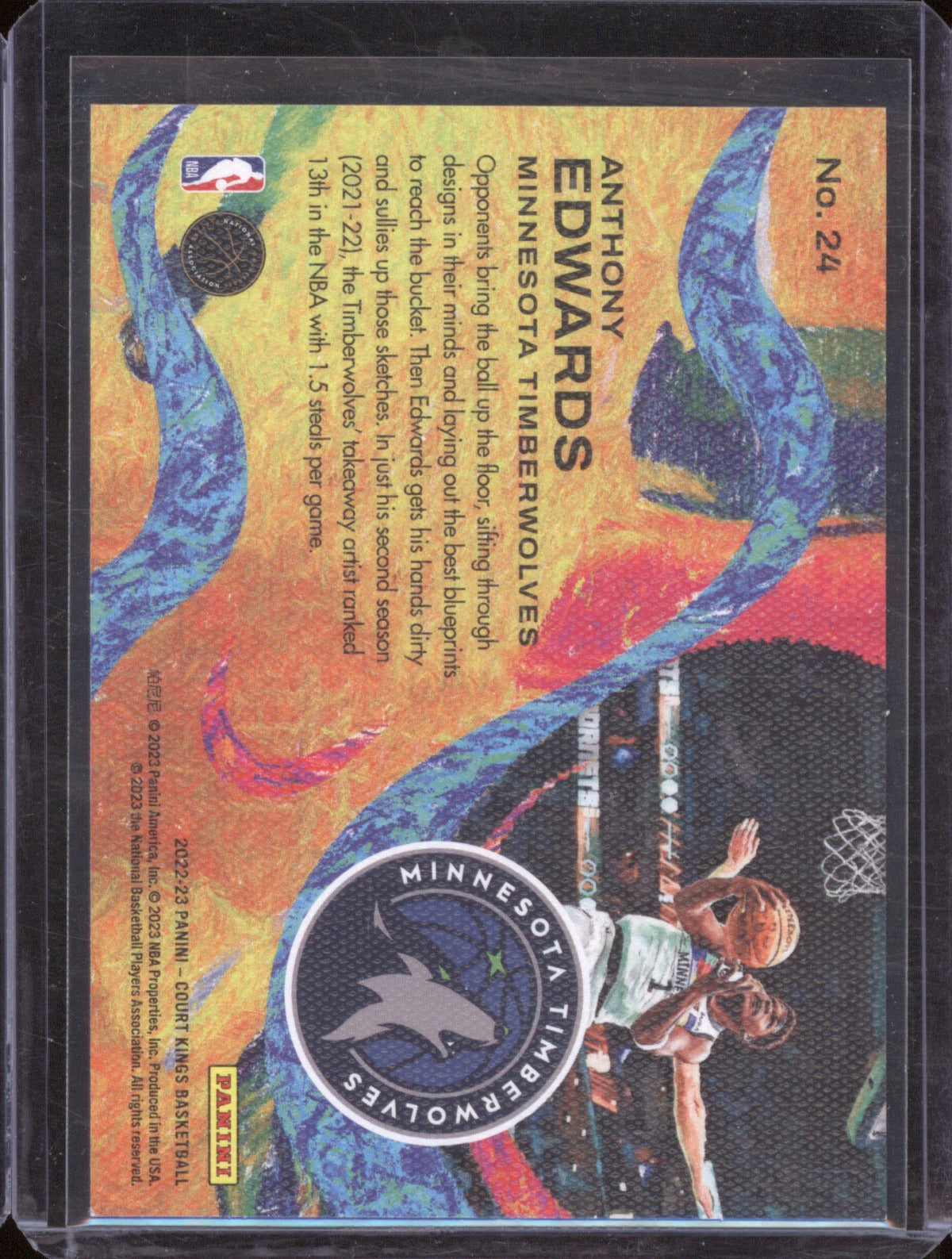 Anthony Edwards 2022-23 Panini Court Kings #24 Artistry In Motion Timberwolves