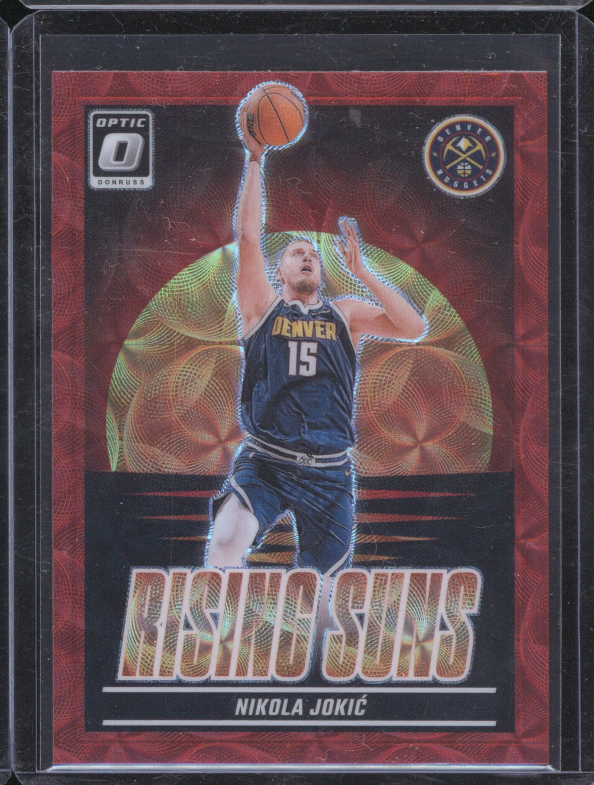 Nikola Jokic 2024/25 Panini Donruss Optic 7 Rising Suns Red International