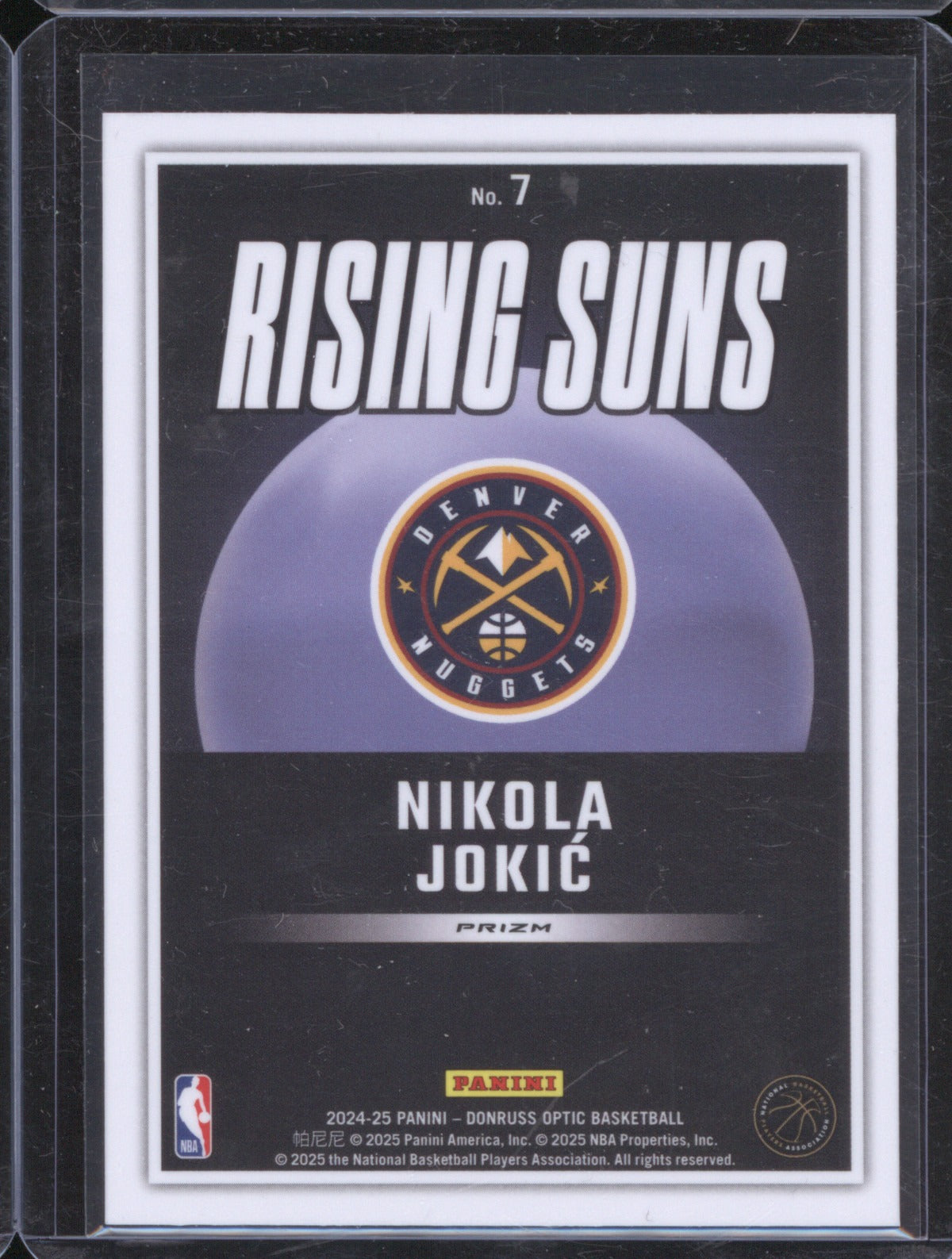 Nikola Jokic 2024/25 Panini Donruss Optic 7 Rising Suns Red International
