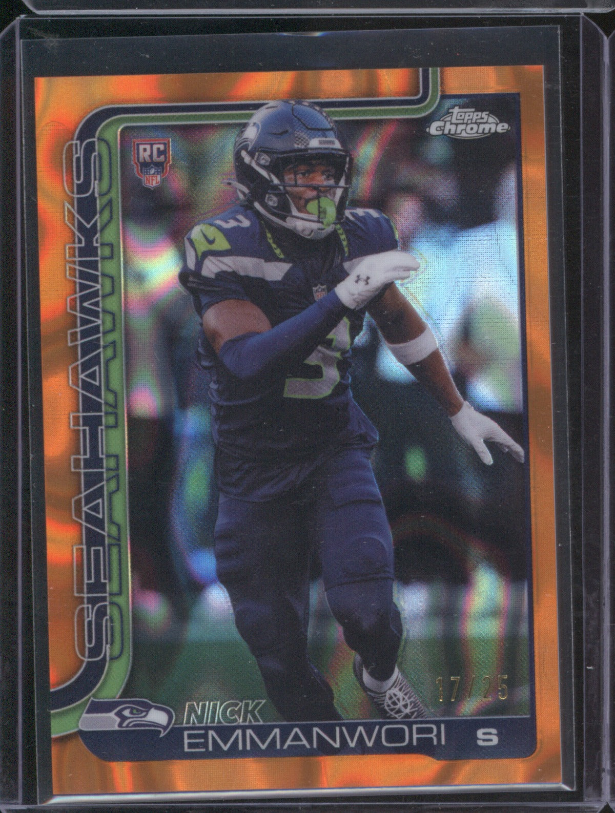 Nick Emmanwori 2025 Topps Chrome 348 Orange Lava 17/25 RC