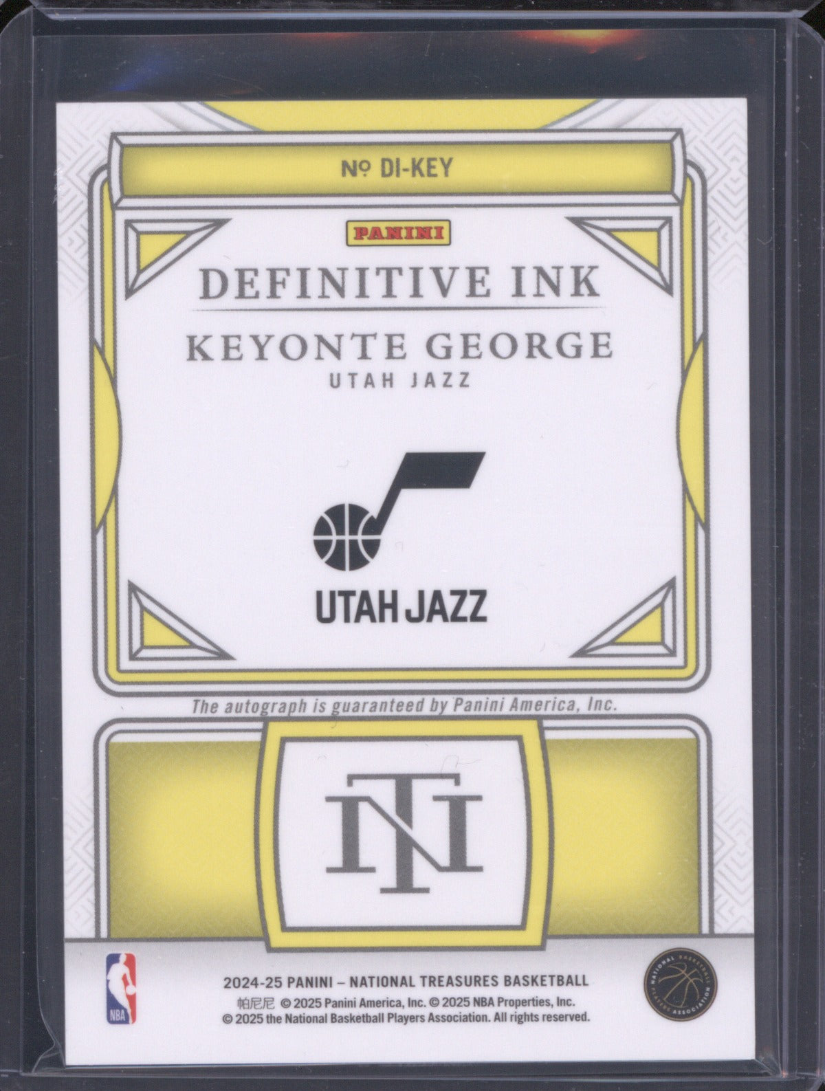 Keyonte George 2024/25 Panini National Treasures Definitive Ink Red /25 Auto