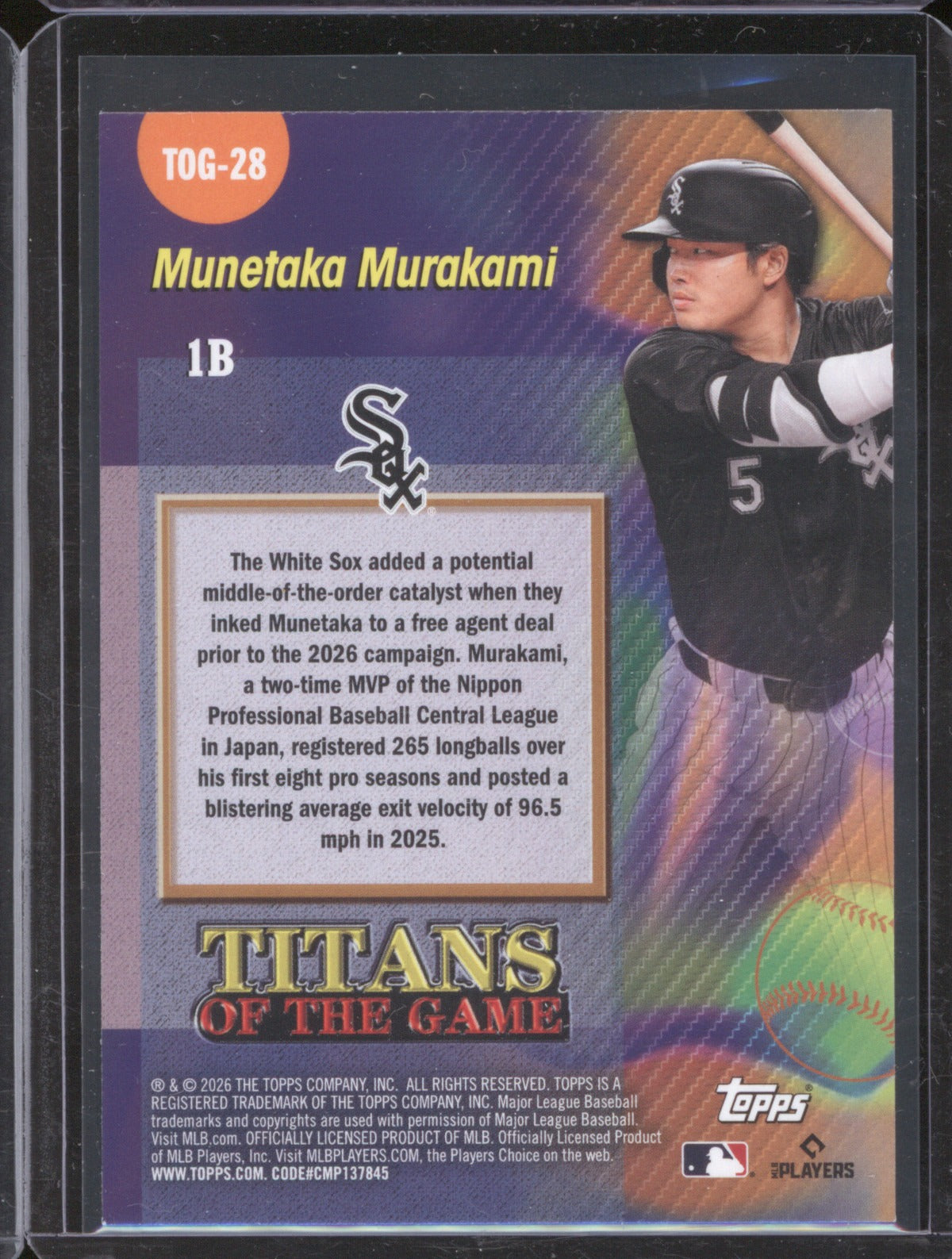 Munetaka Murakami 2026 Topps Series 2 TOG-28 Titans of the Game RC