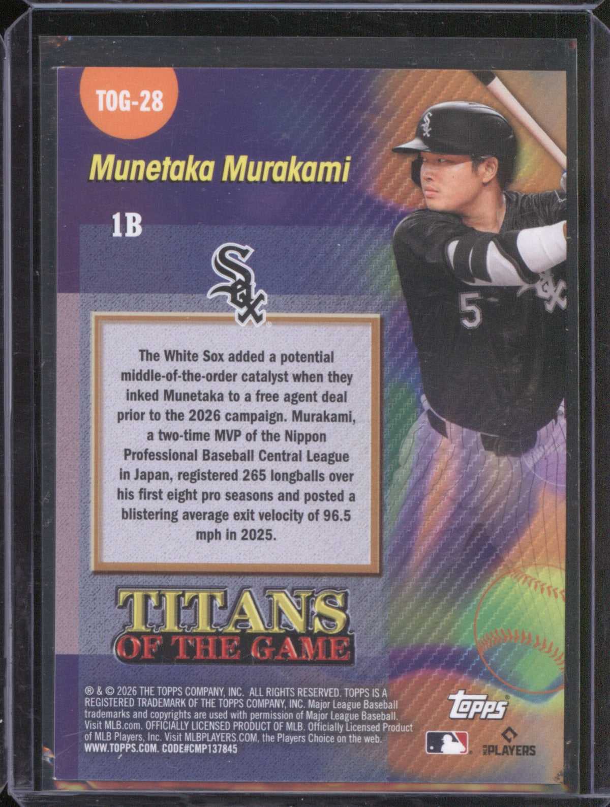 Munetaka Murakami 2026 Topps Series 2 TOG-28 Titans of the Game RC