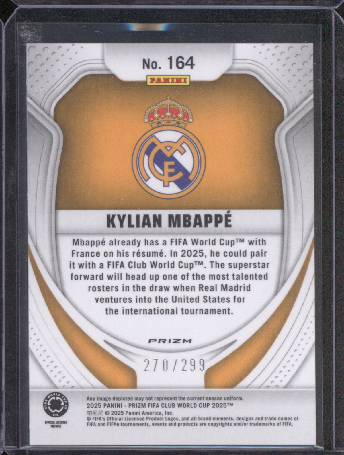 Kylian Mbappé 2025 Panini FIFA World Cup 164 Red Pulsar Prizm /299