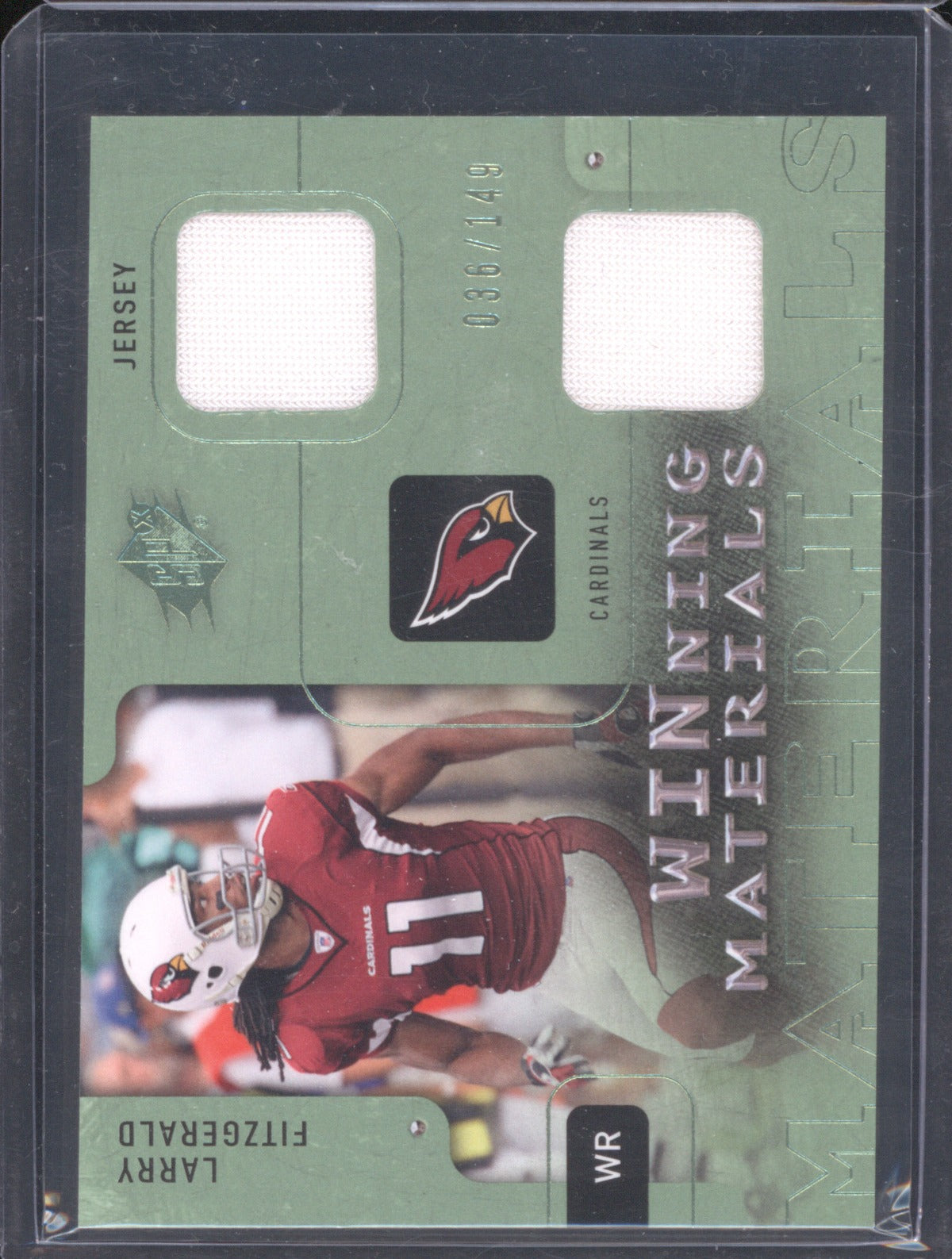Larry Fitzgerald 2009 Upper Deck SPx #W-LF Winning Materials Jersey /149